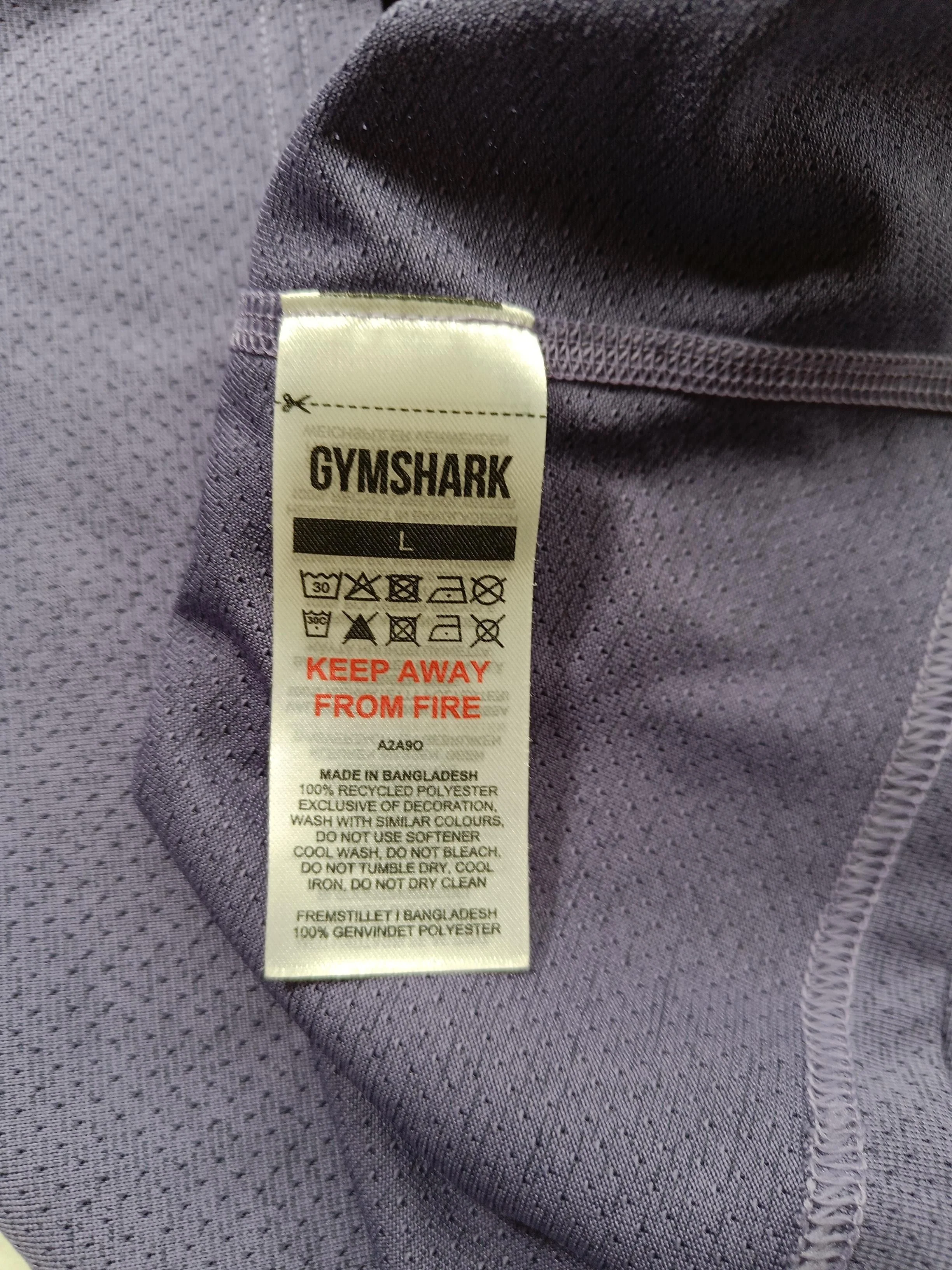 Gymshark Men's T-Shirt L Purple Geometric 100% Polyester Round Neck Basic - Image 6