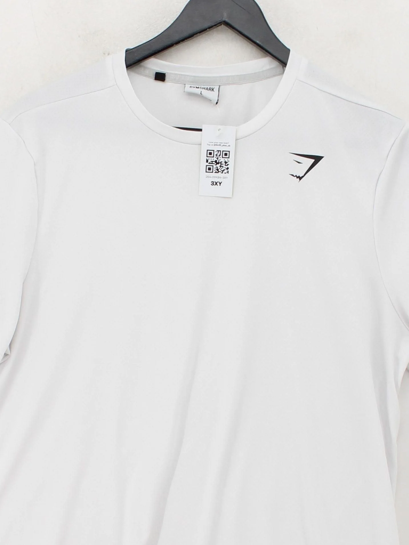 Gymshark Men's T-Shirt L White Graphic 100% Polyester Crew Neck Basic - Image 3