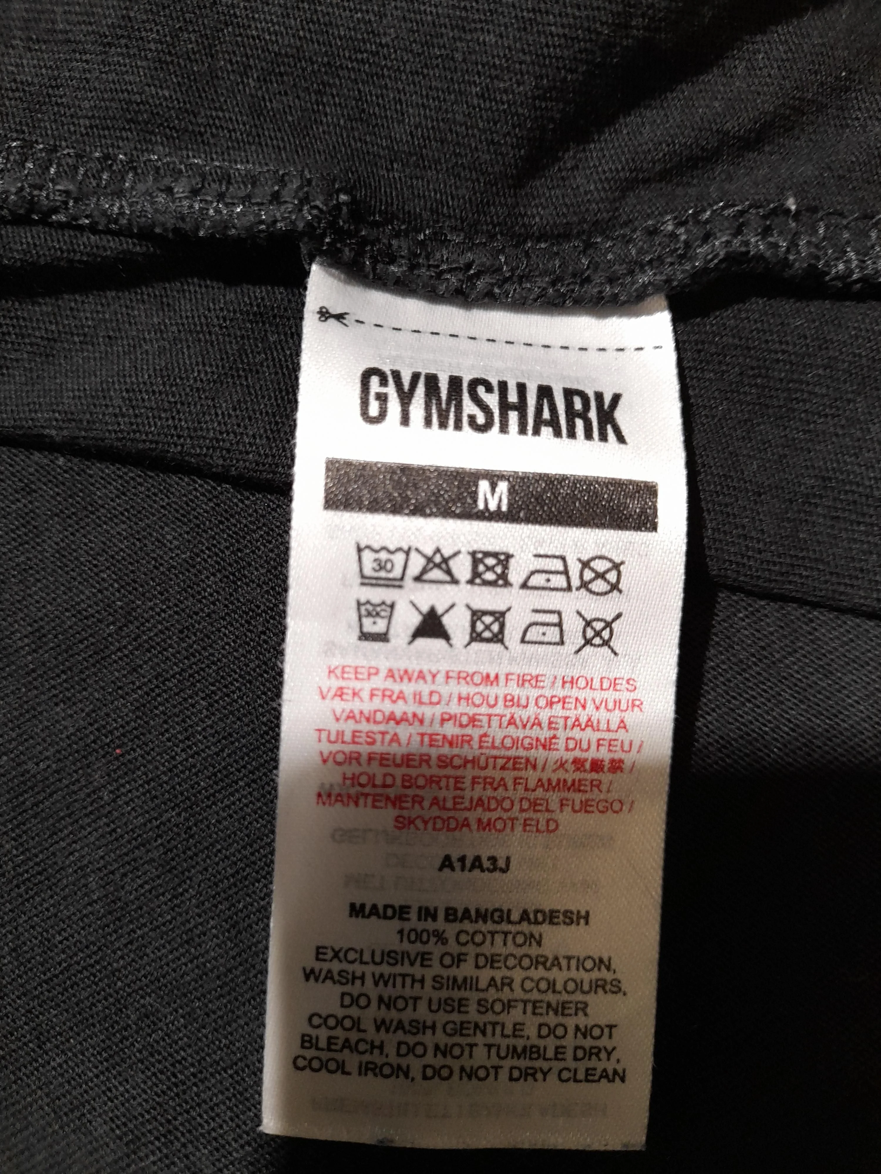 Gymshark Men's T-Shirt M Black 100% Cotton Basic - Image 6