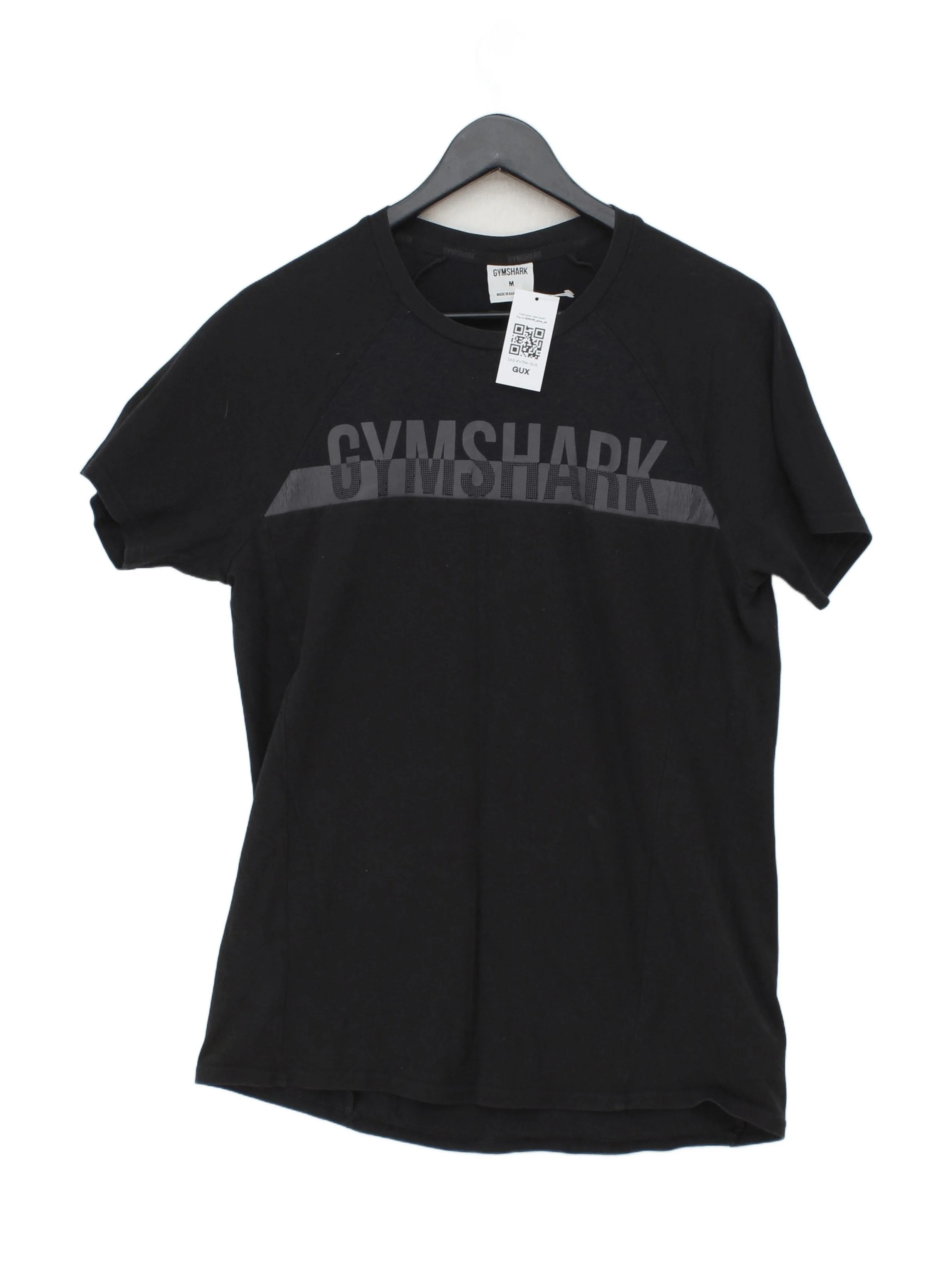 Gymshark Men's T-Shirt M Black Cotton with Polyester, Elastane Basic