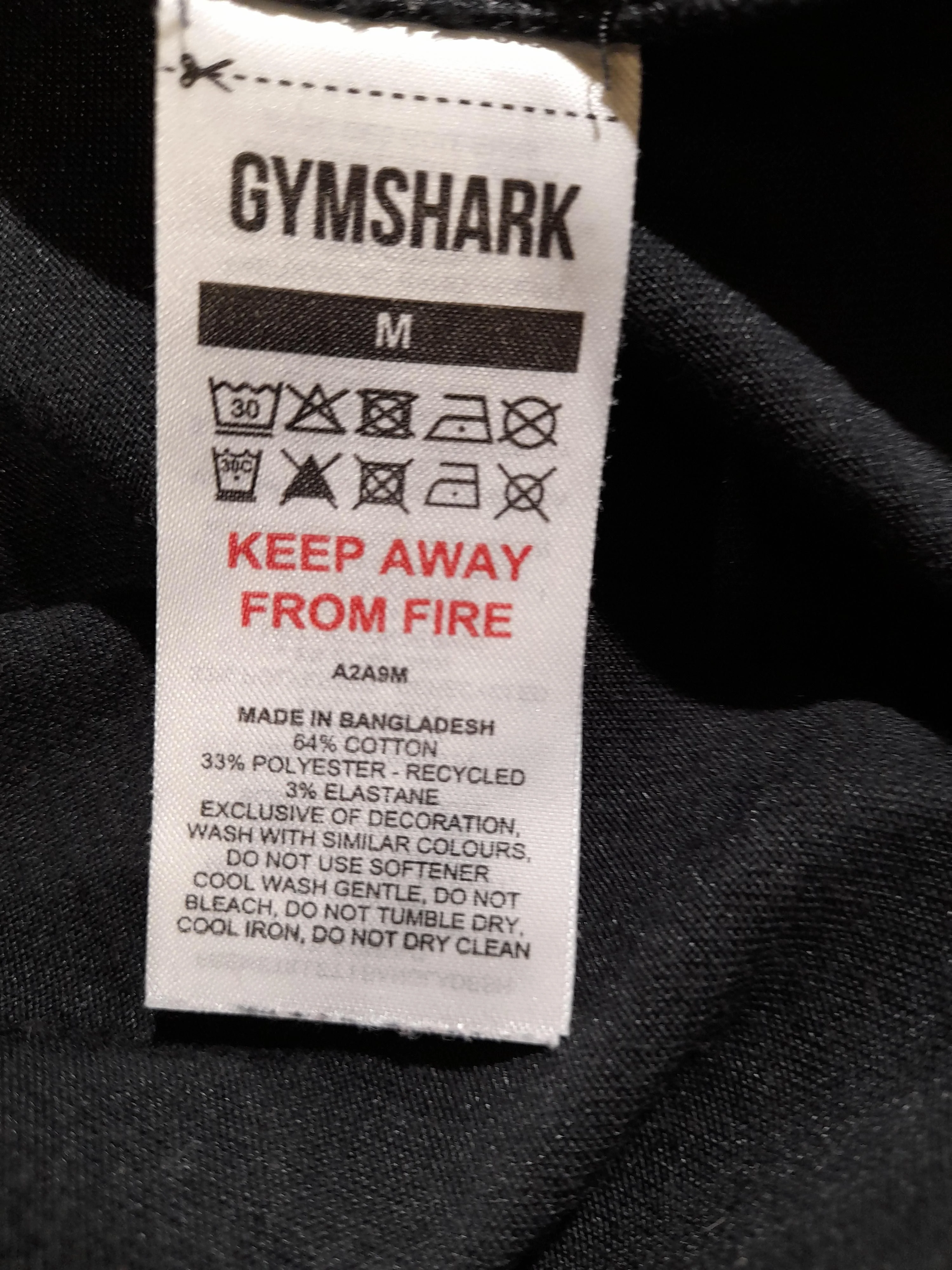 Gymshark Men's T-Shirt M Black Cotton with Polyester, Elastane Basic - Image 7