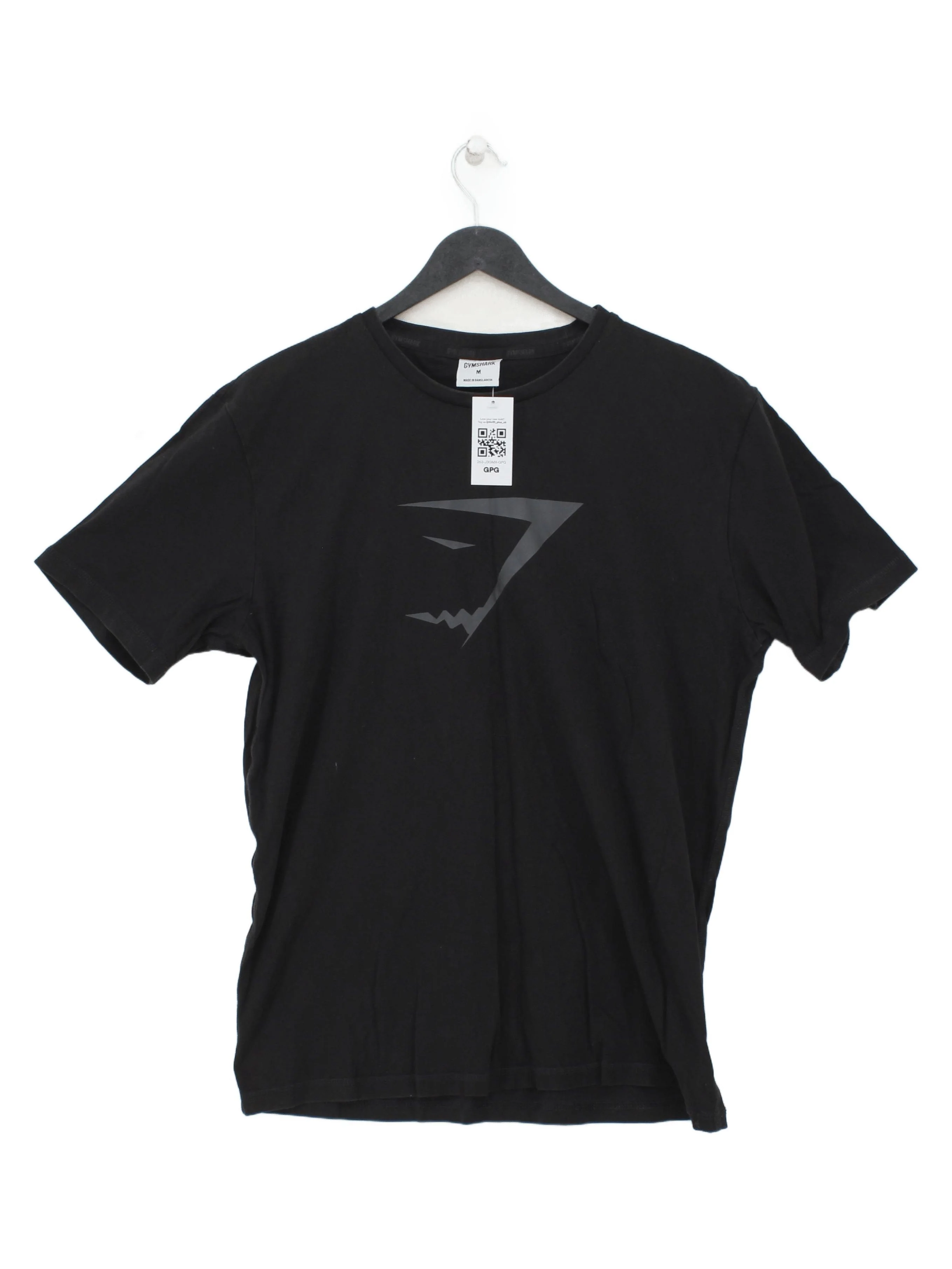 Gymshark Men's T-Shirt M Black Graphic 100% Cotton Round Neck Basic