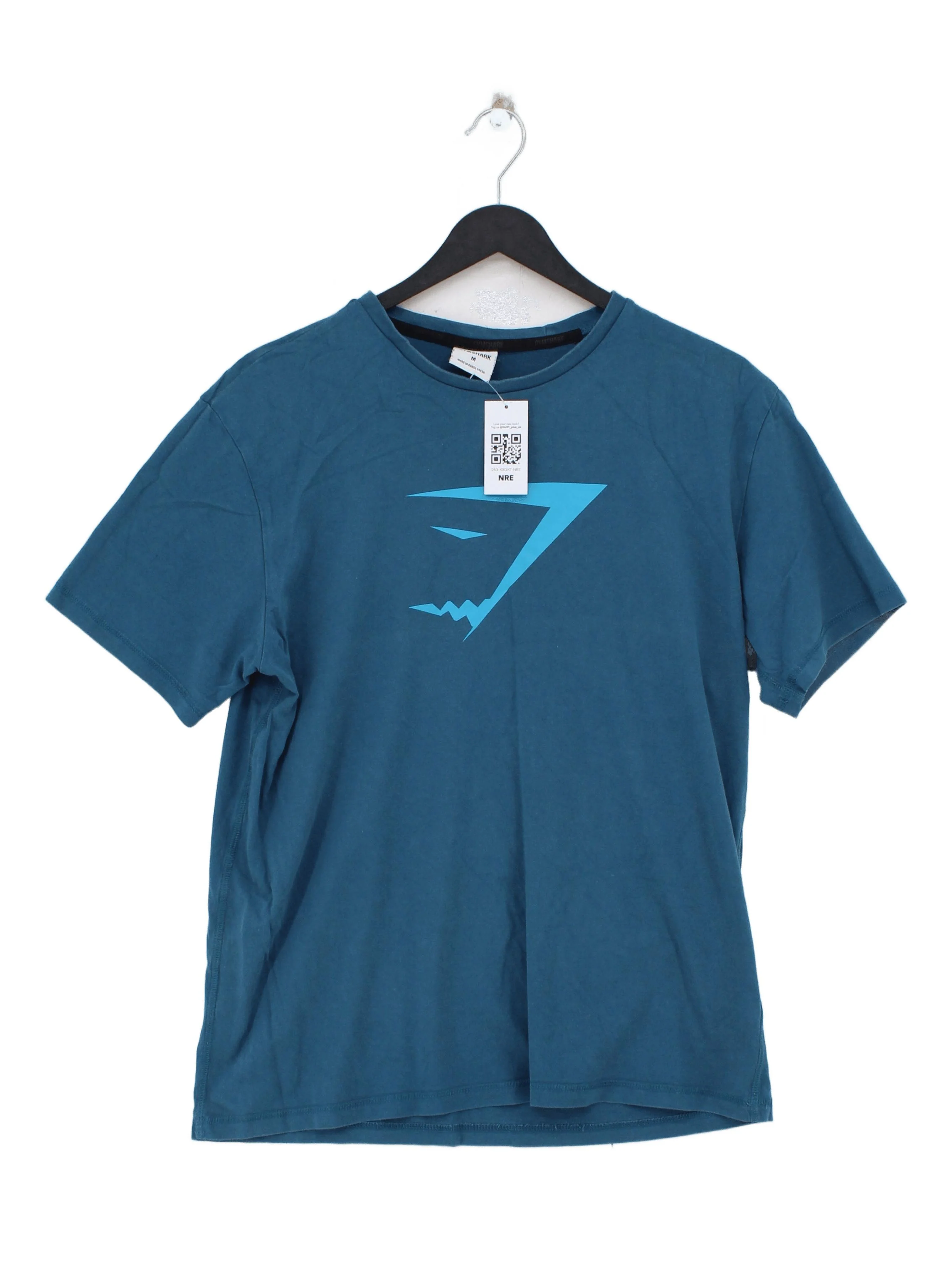 Gymshark Men's T-Shirt M Blue Graphic 100% Cotton Basic