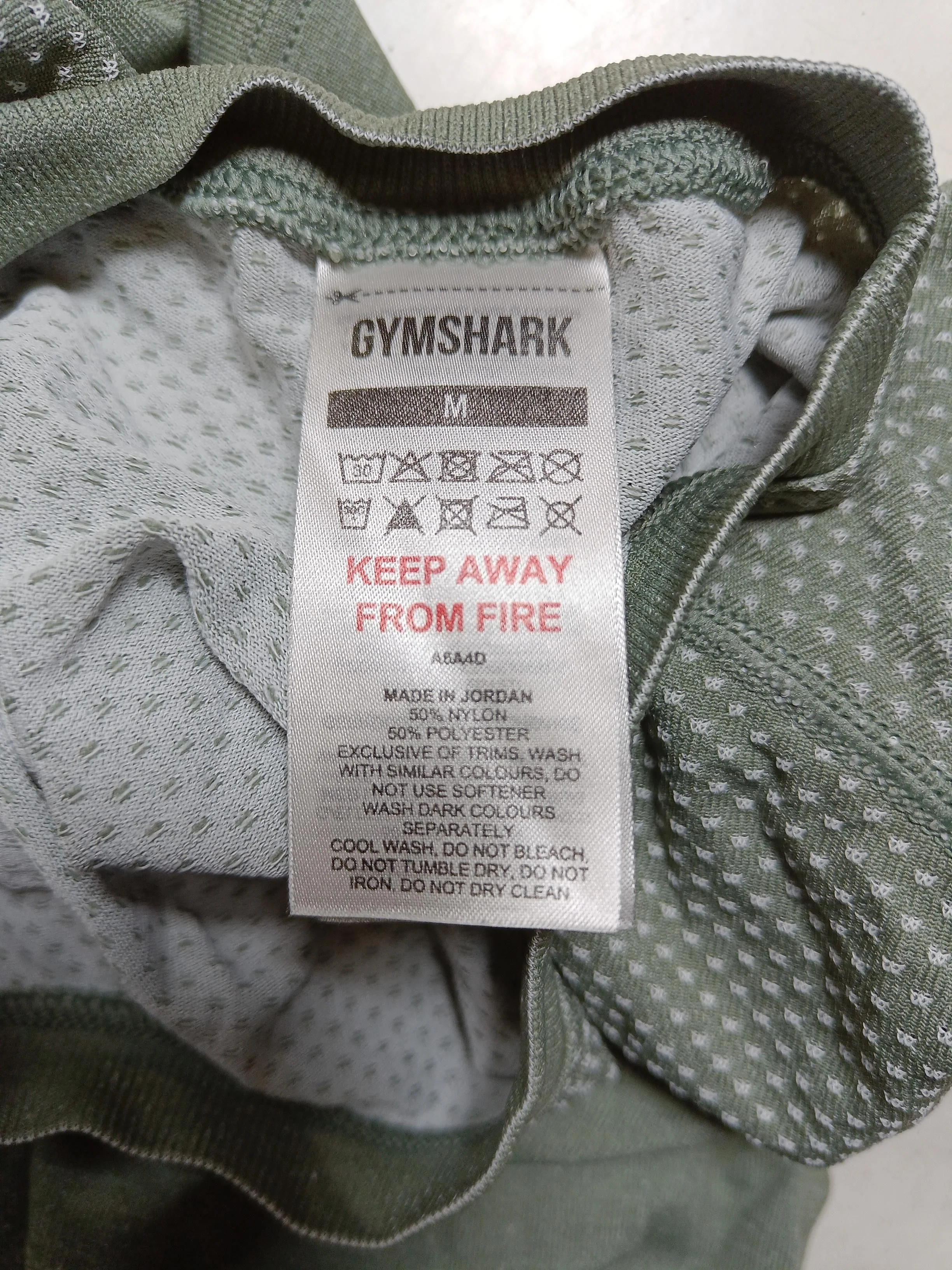 Gymshark Men's T-Shirt M Green Polyester with Nylon Round Neck Basic - Image 6