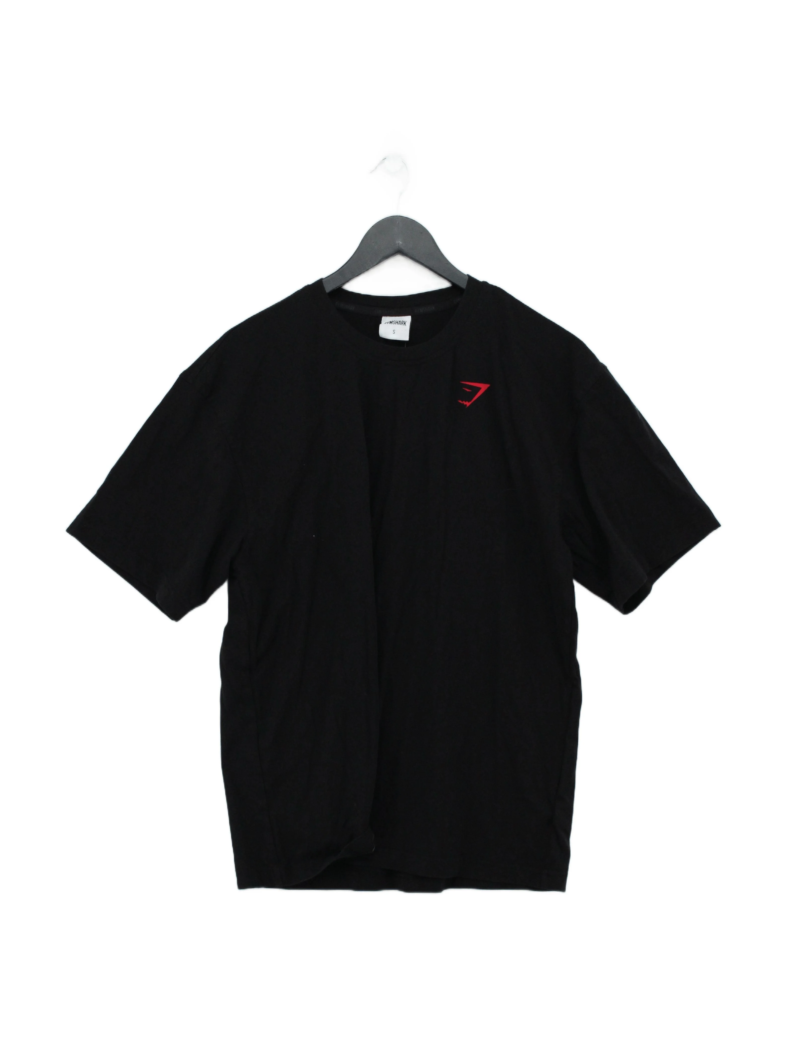 Gymshark Men's T-Shirt S Black Graphic Cotton with Elastane Round Neck Basic