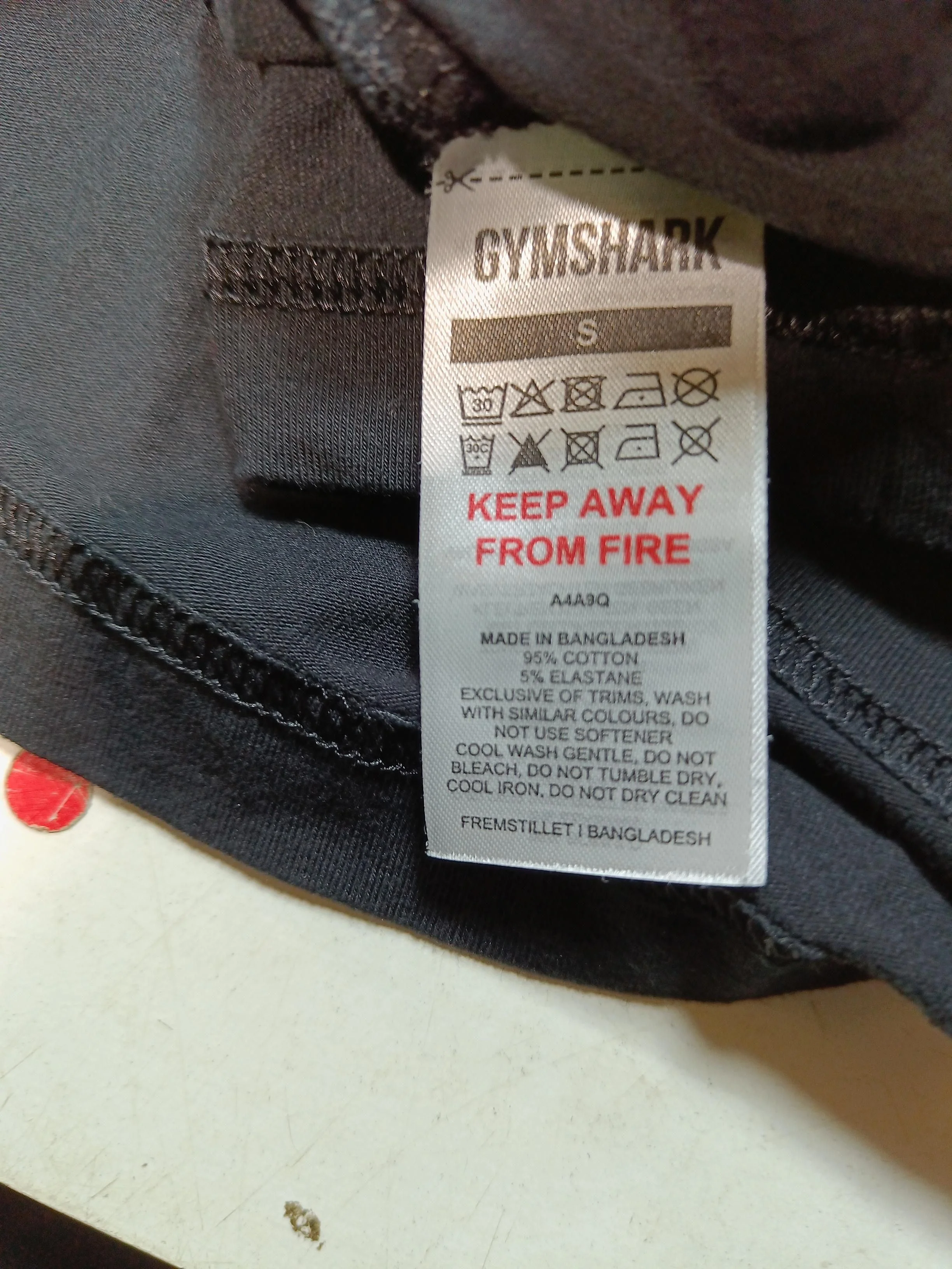 Gymshark Men's T-Shirt S Black Graphic Cotton with Elastane Round Neck Basic - Image 6