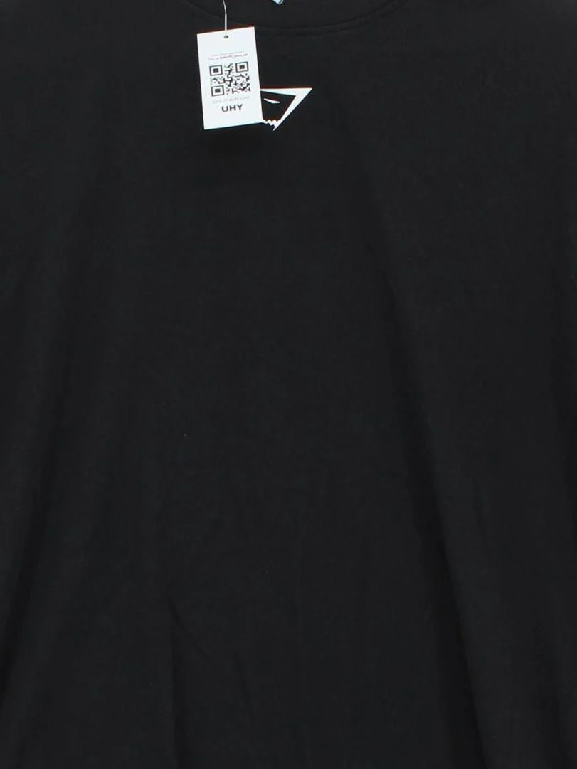 Gymshark Men's T-Shirt S Black Graphic Cotton with Polyester, Elastane Basic - Image 3