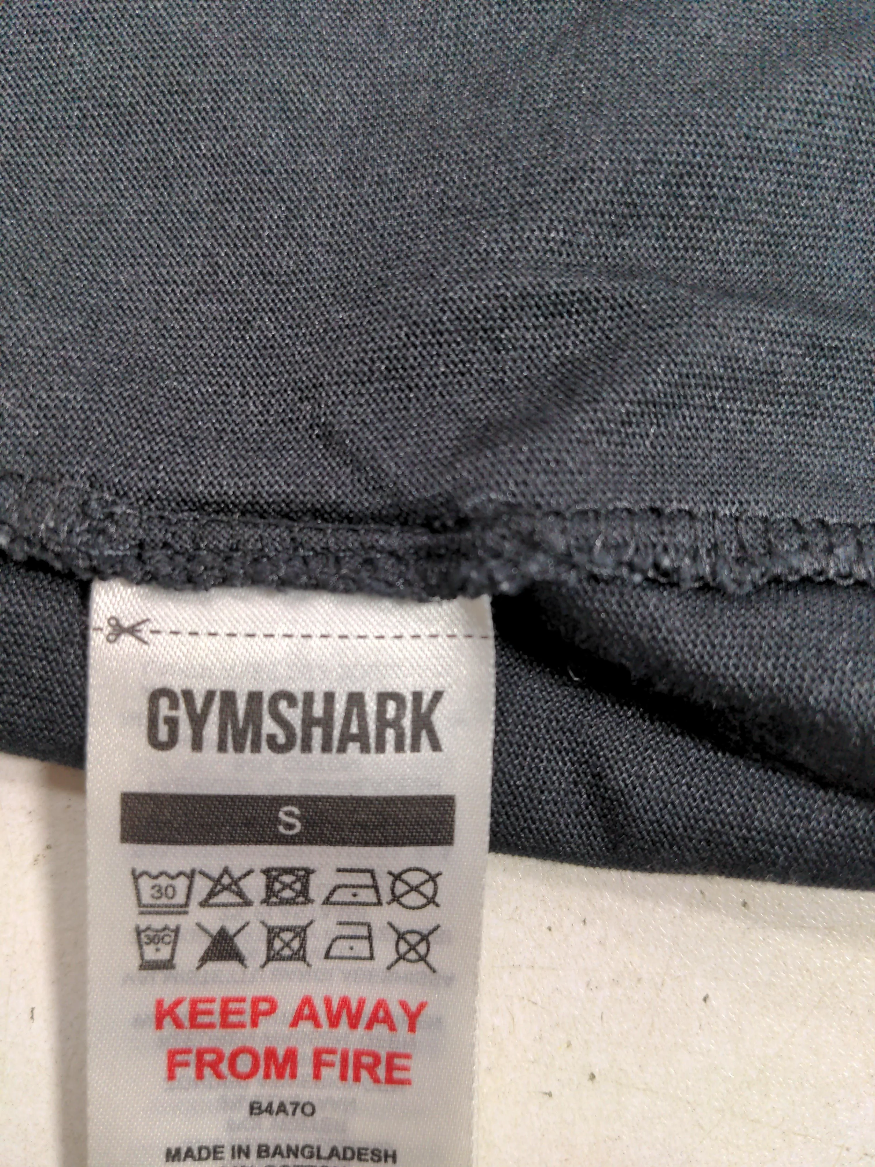 Gymshark Men's T-Shirt S Black Graphic Cotton with Polyester, Elastane Basic - Image 5