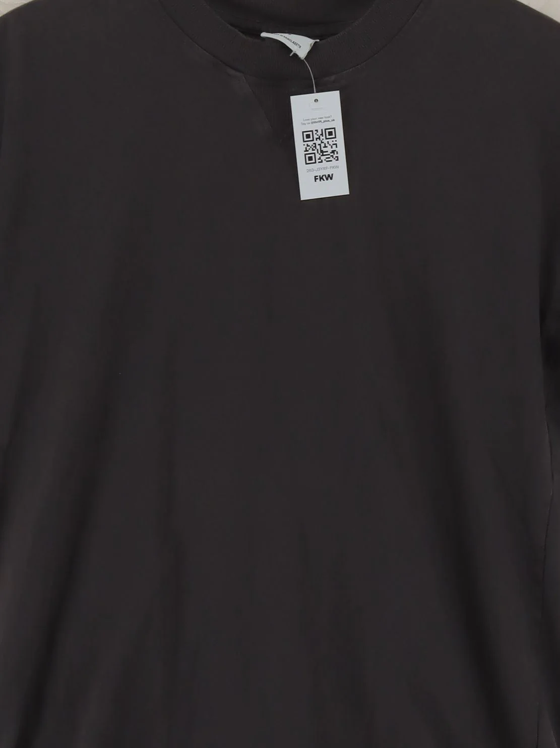 Gymshark Men's T-Shirt S Grey Cotton with Elastane Basic - Image 3