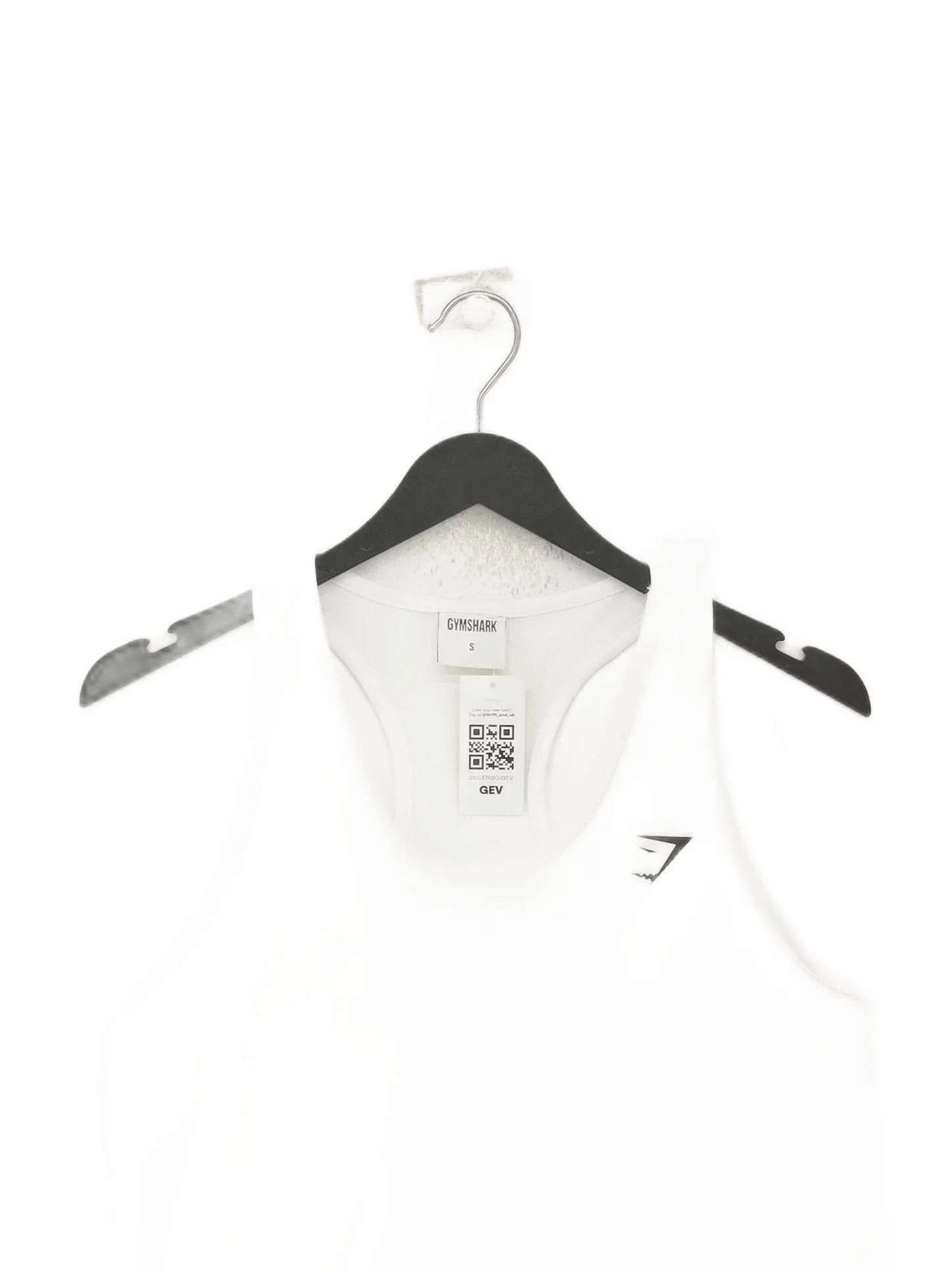 Gymshark Men's T-Shirt S White 100% Polyester Sleeveless Round Neck Basic