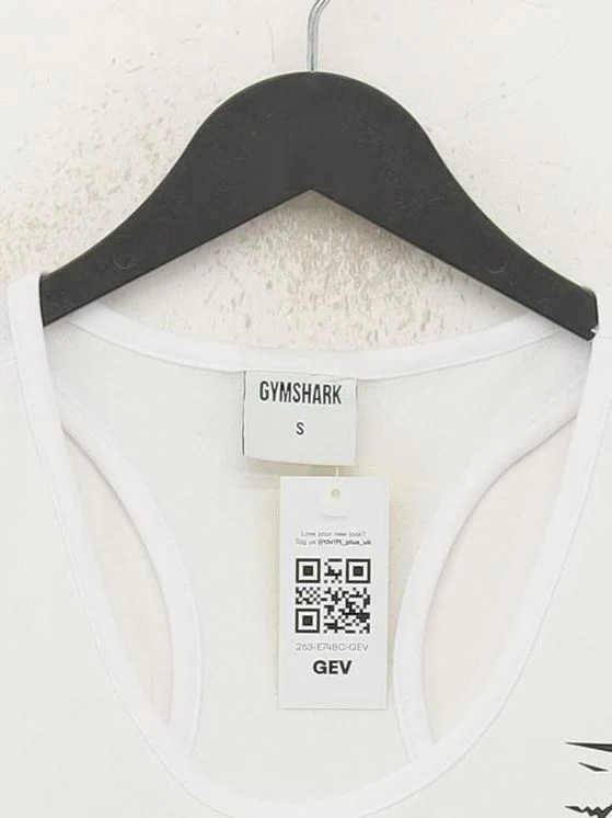 Gymshark Men's T-Shirt S White 100% Polyester Sleeveless Round Neck Basic - Image 3