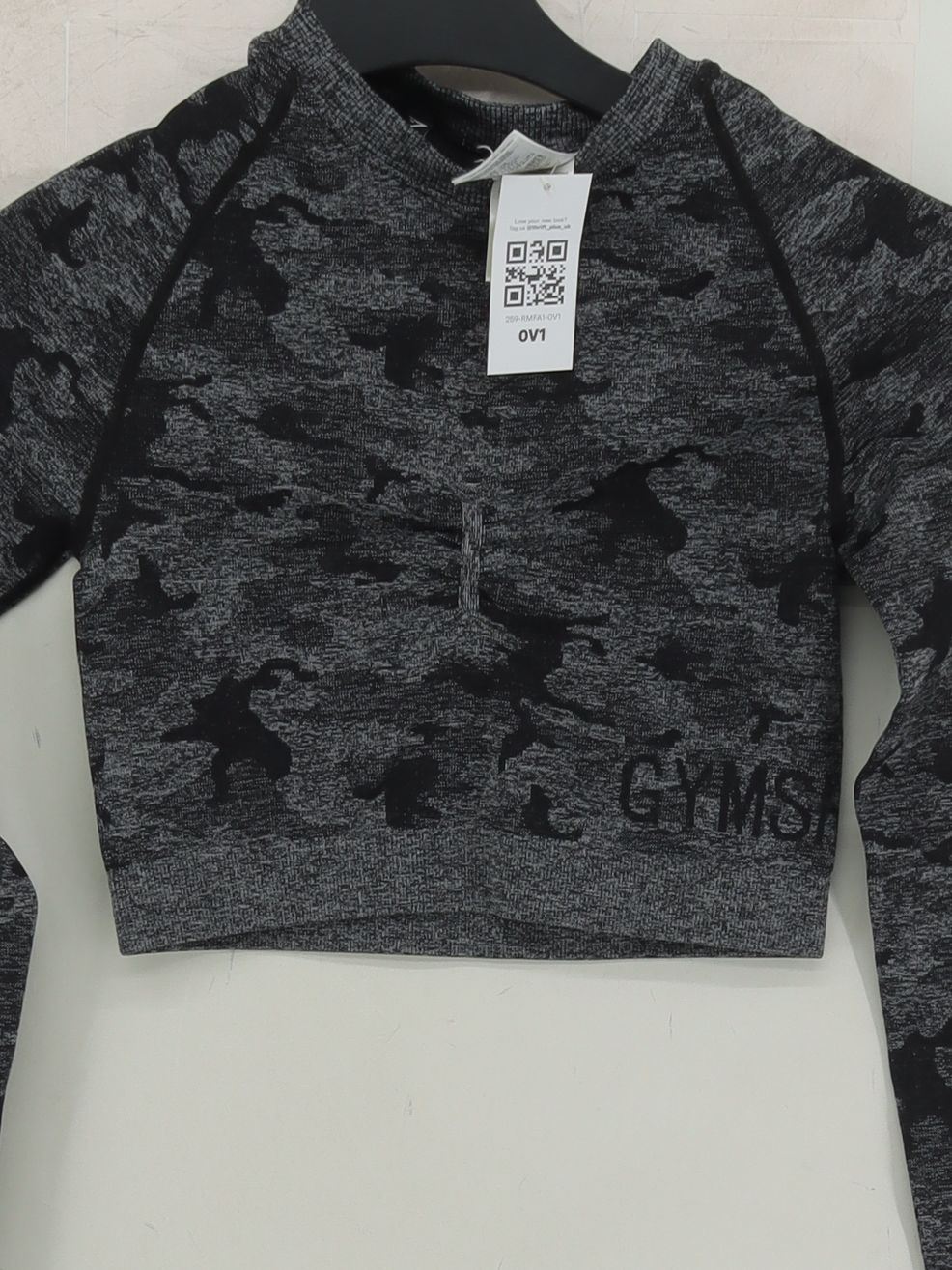 Gymshark Women's Loungewear S Grey Camo Nylon with Polyester, Elastane Basic - Image 3