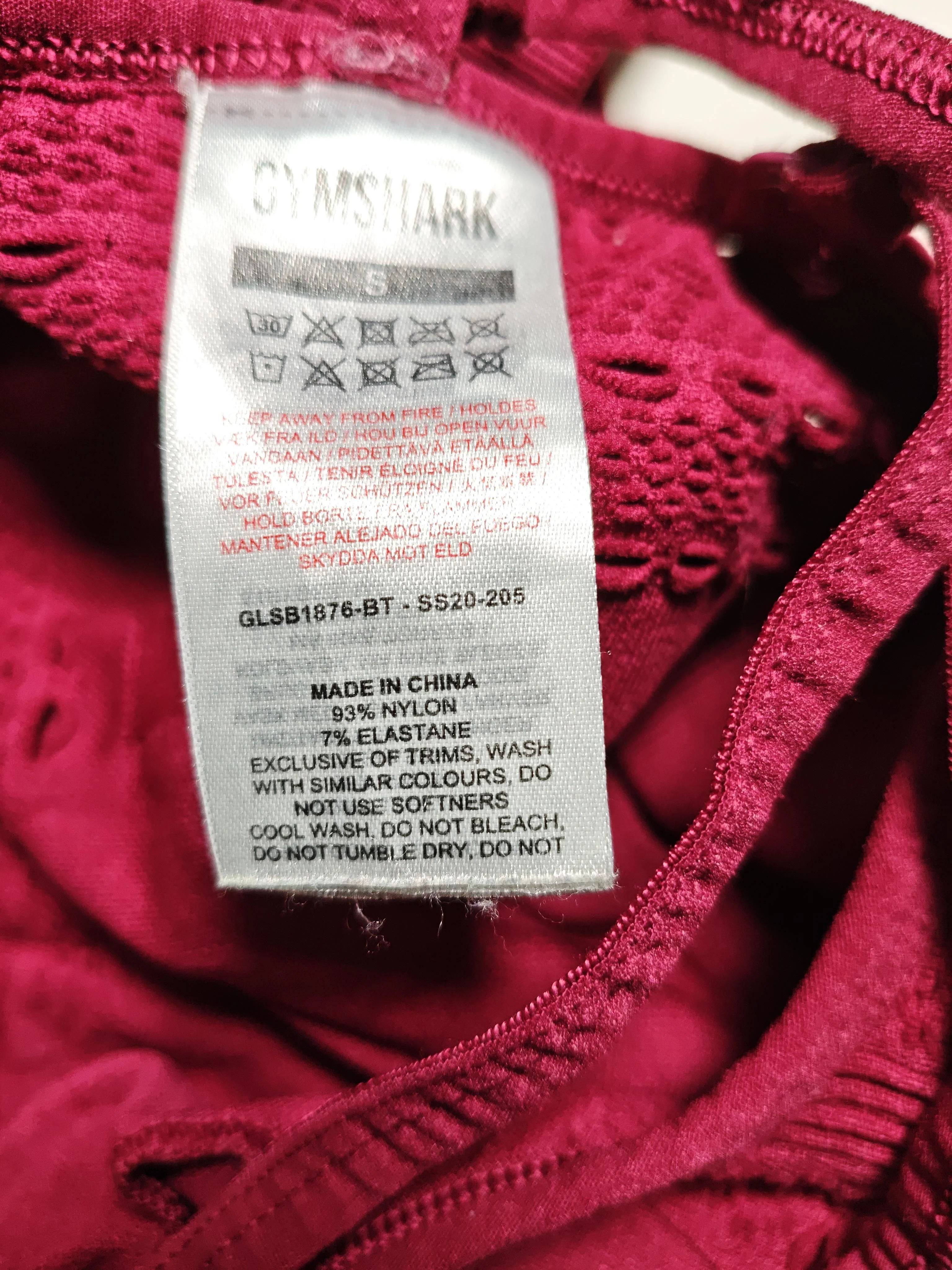 Gymshark Women's Loungewear S Red Nylon with Elastane Basic - Image 6