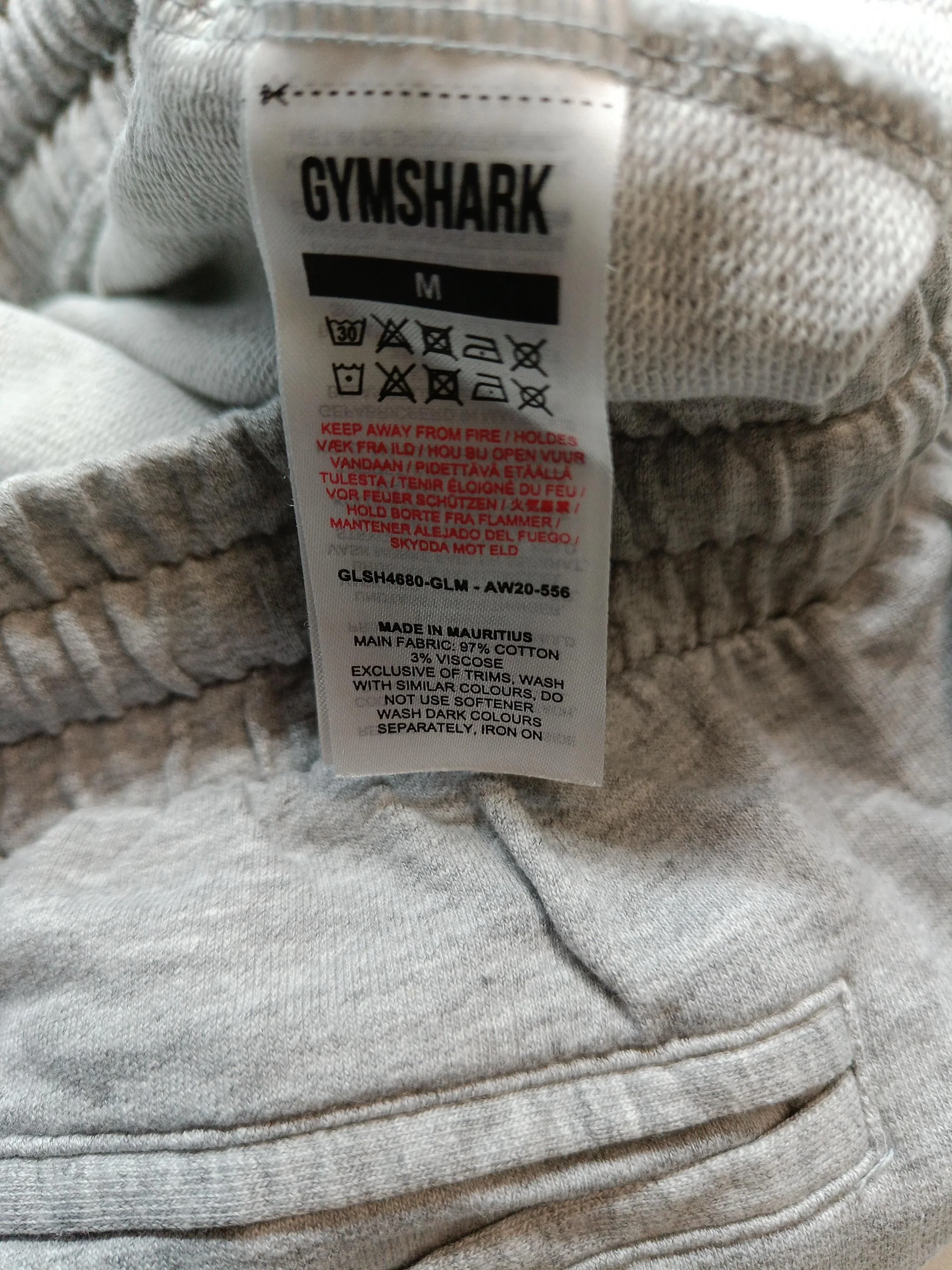 Gymshark Women's Sports Bottoms M Grey 100% Cotton Sweatpants - Image 6
