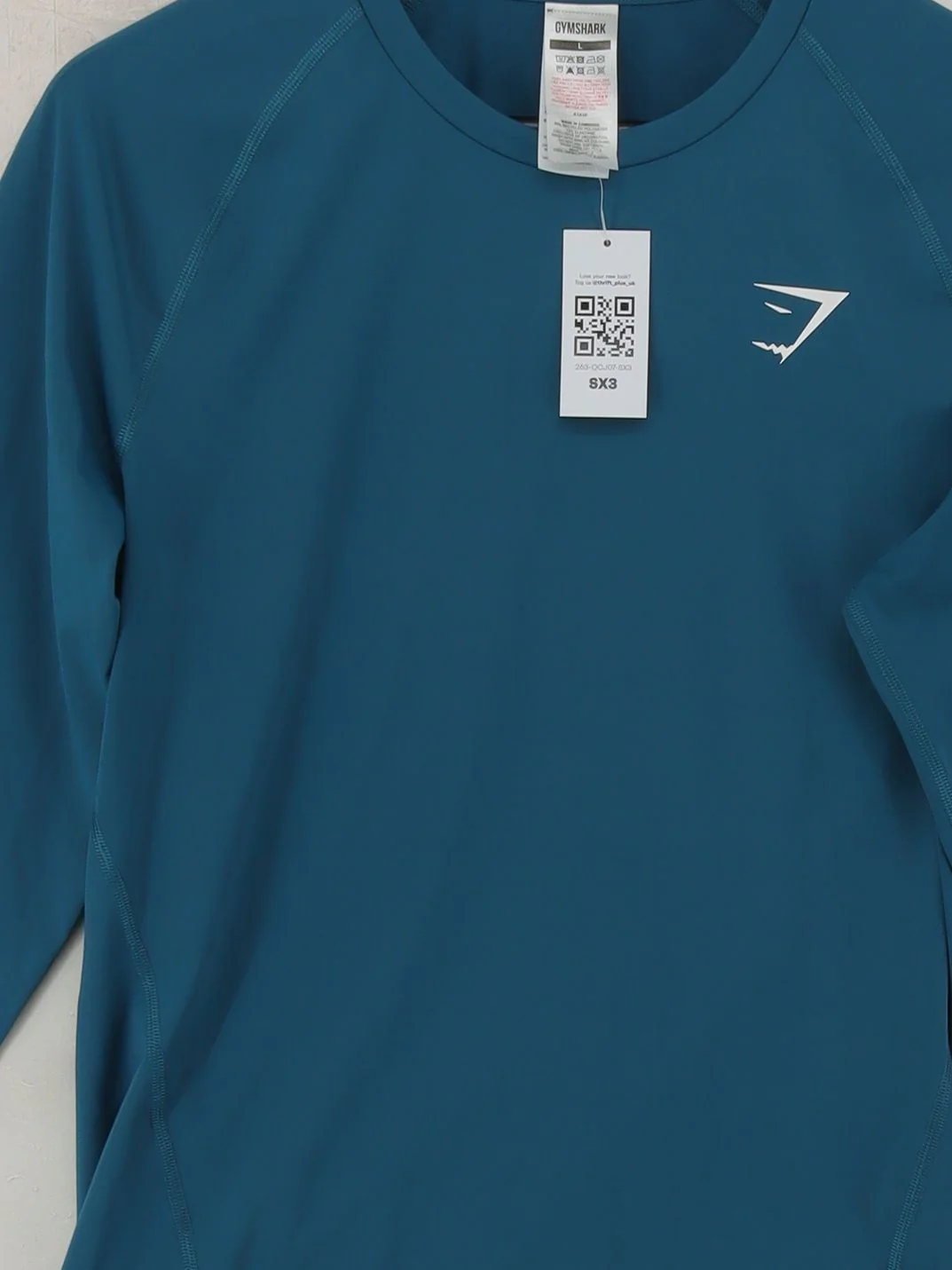Gymshark Women's T-Shirt L Blue Polyester with Elastane Basic - Image 3