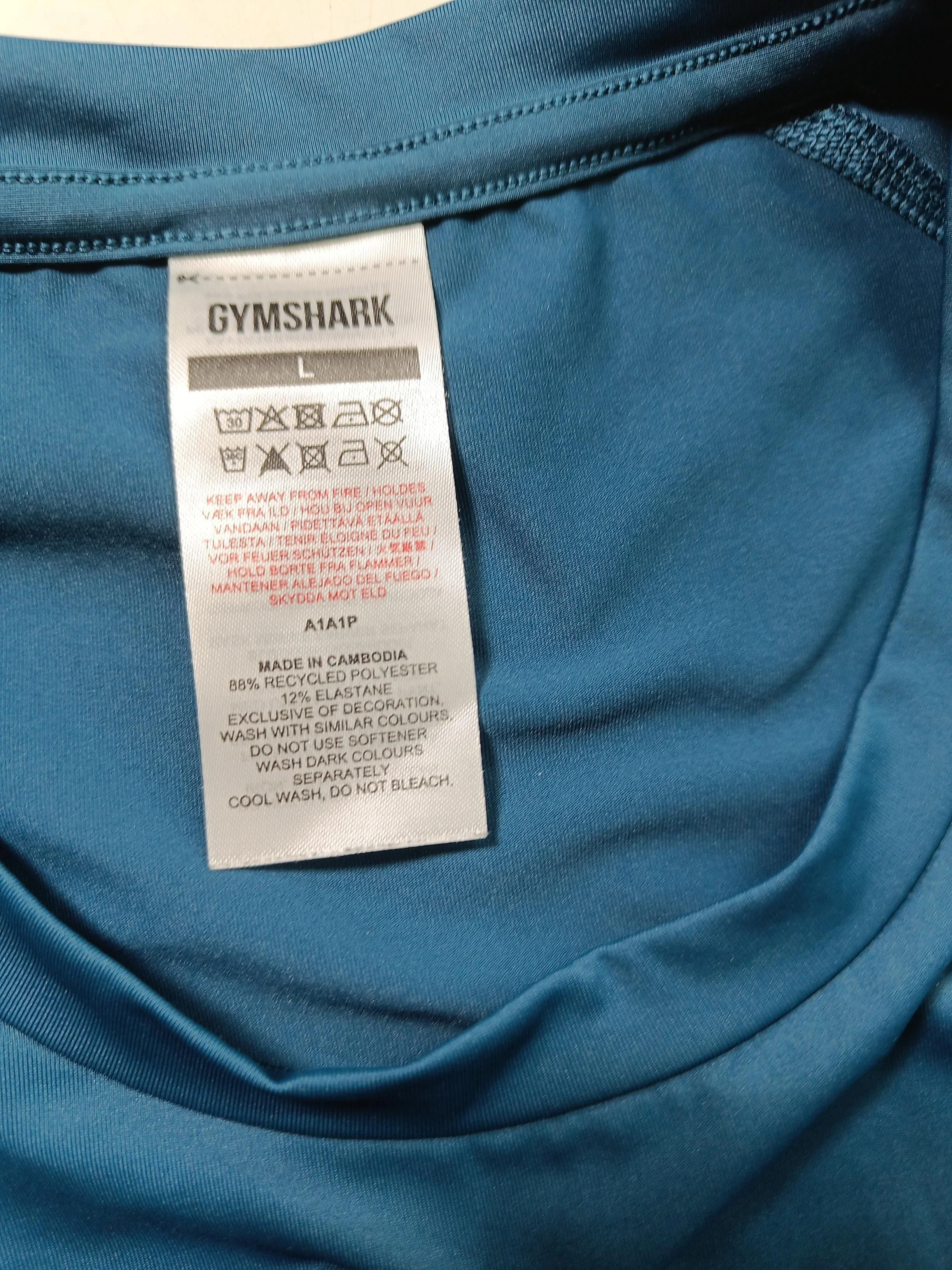 Gymshark Women's T-Shirt L Blue Polyester with Elastane Basic - Image 6