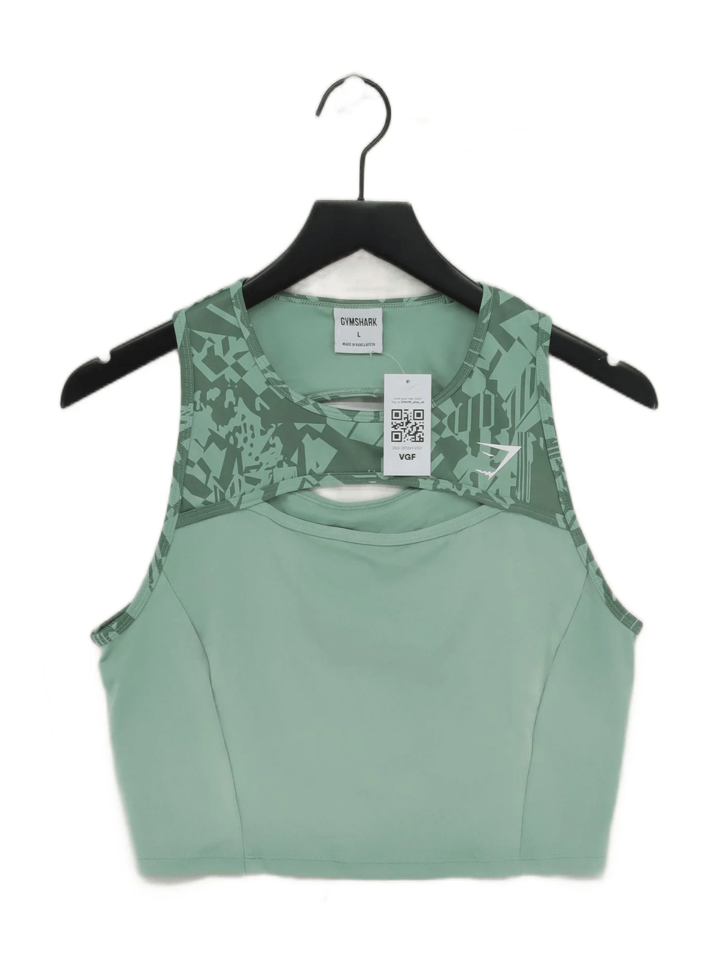 Gymshark Women's T-Shirt L Green Polyester with Elastane Basic