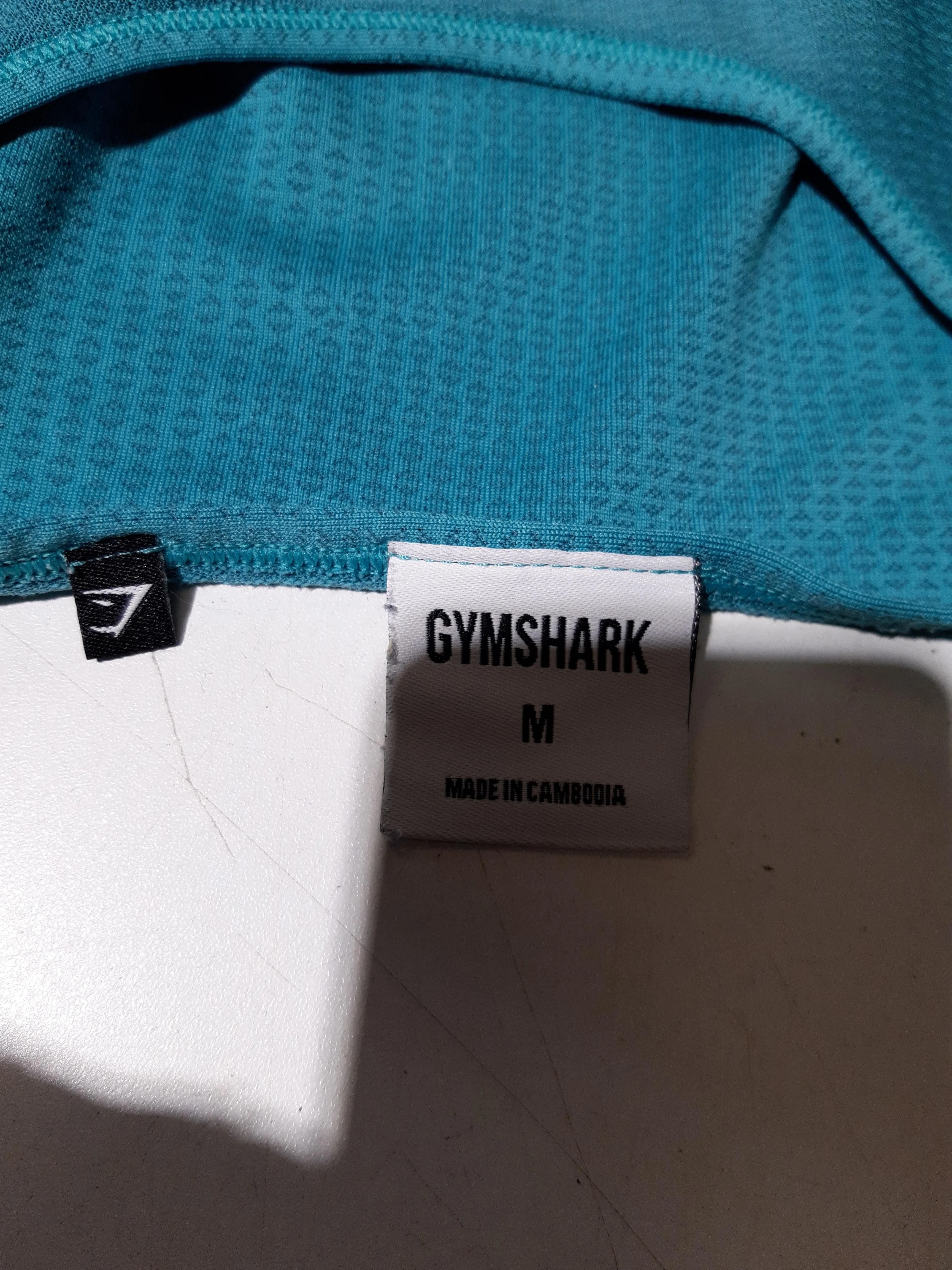 Gymshark Women's T-Shirt M Blue Geometric 100% Polyester Basic - Image 5