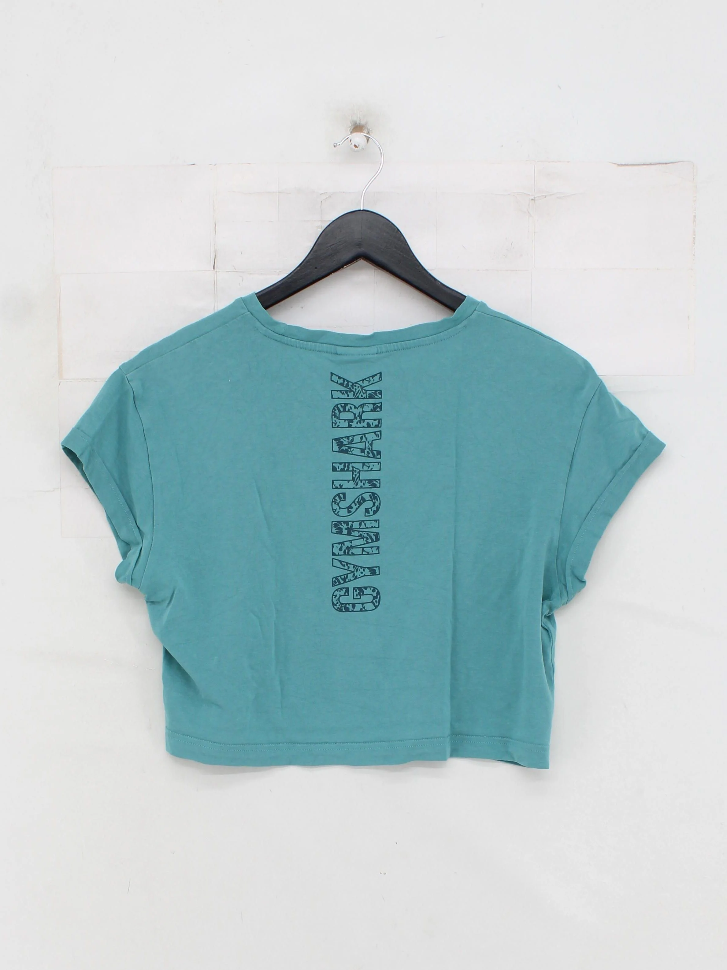 Gymshark Women's T-Shirt M Green Cotton with Elastane Basic - Image 2