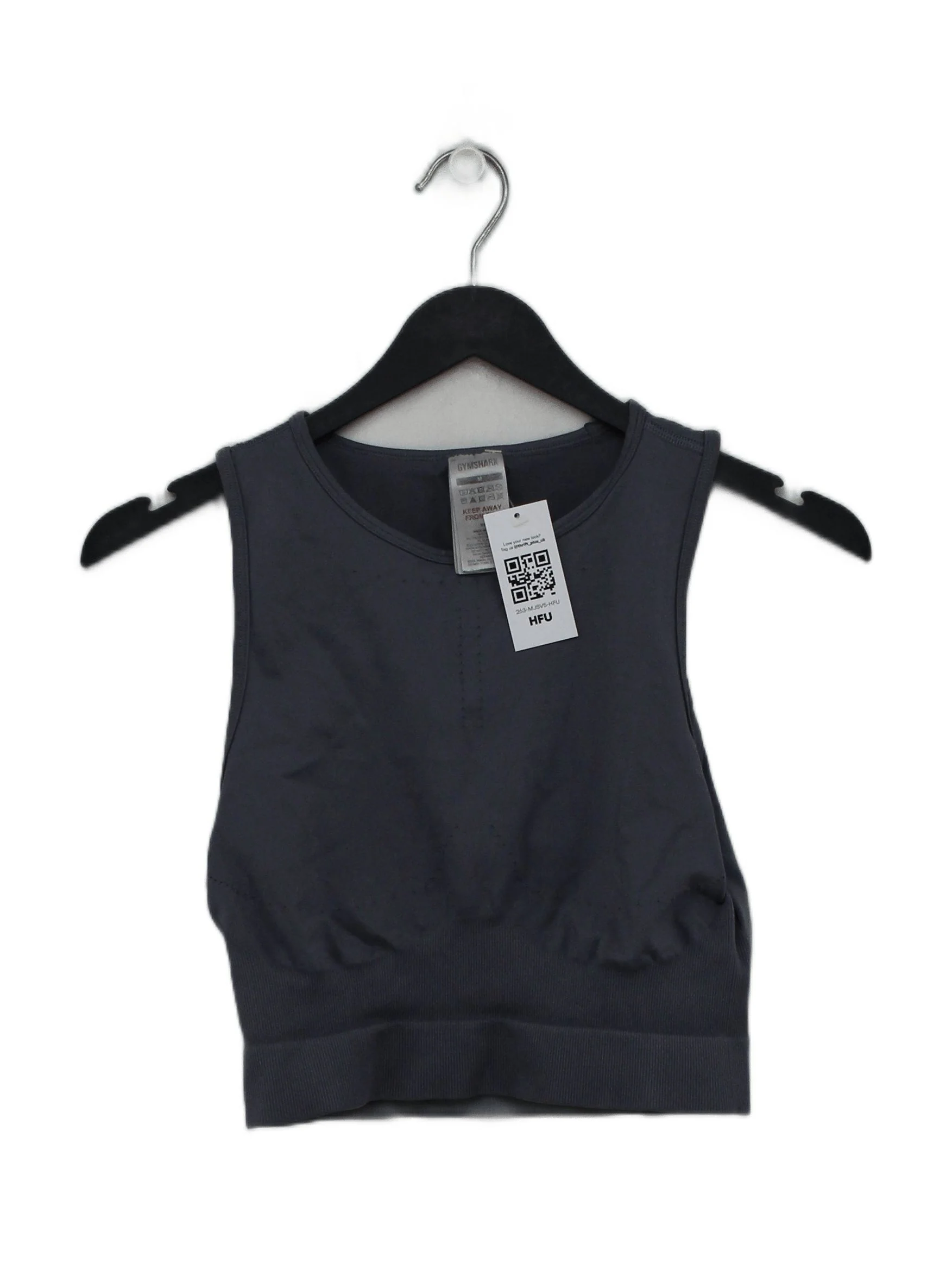 Gymshark Women's T-Shirt M Grey Nylon with Polyester, Elastane Sleeveless Basic
