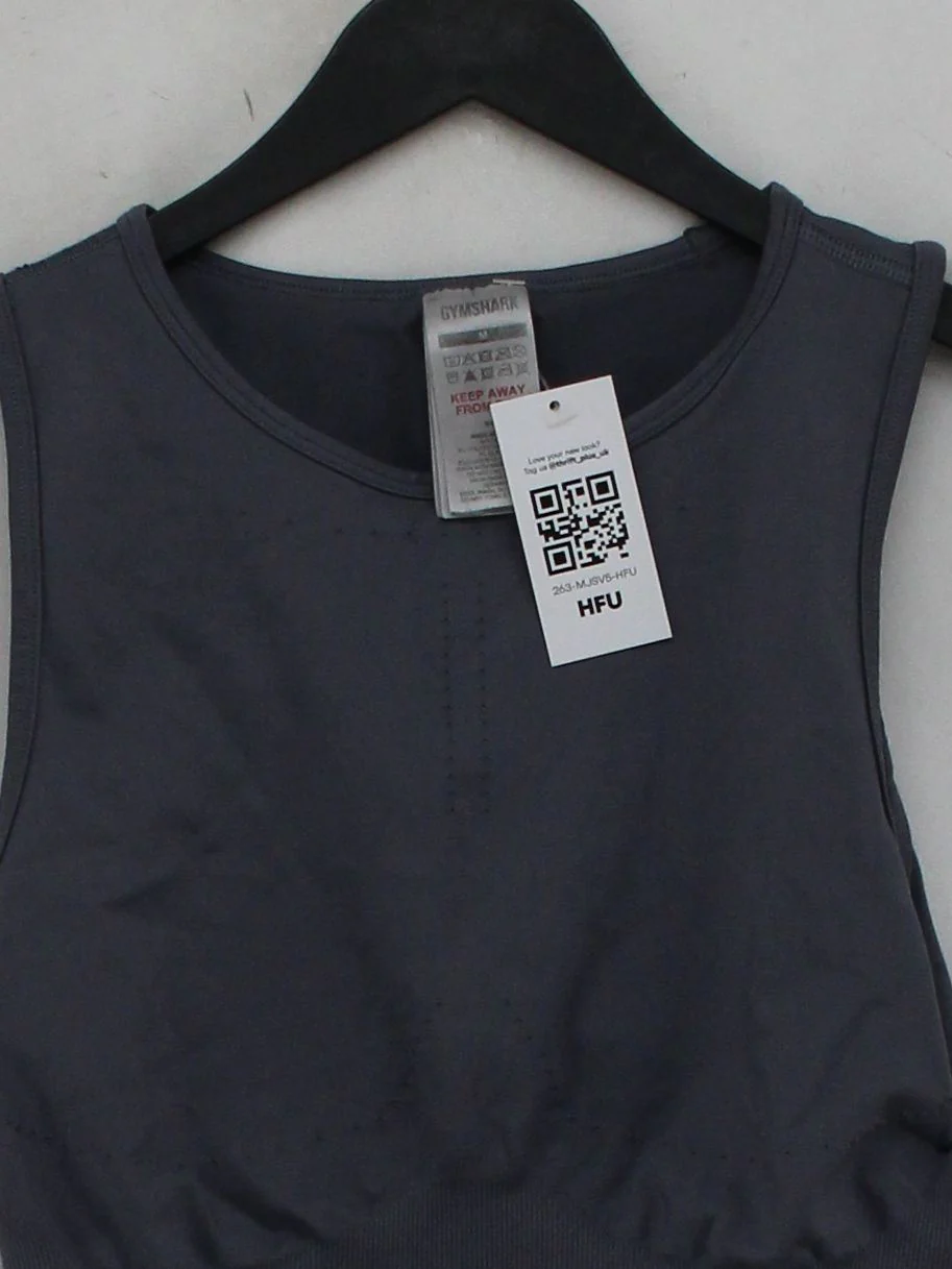 Gymshark Women's T-Shirt M Grey Nylon with Polyester, Elastane Sleeveless Basic - Image 3