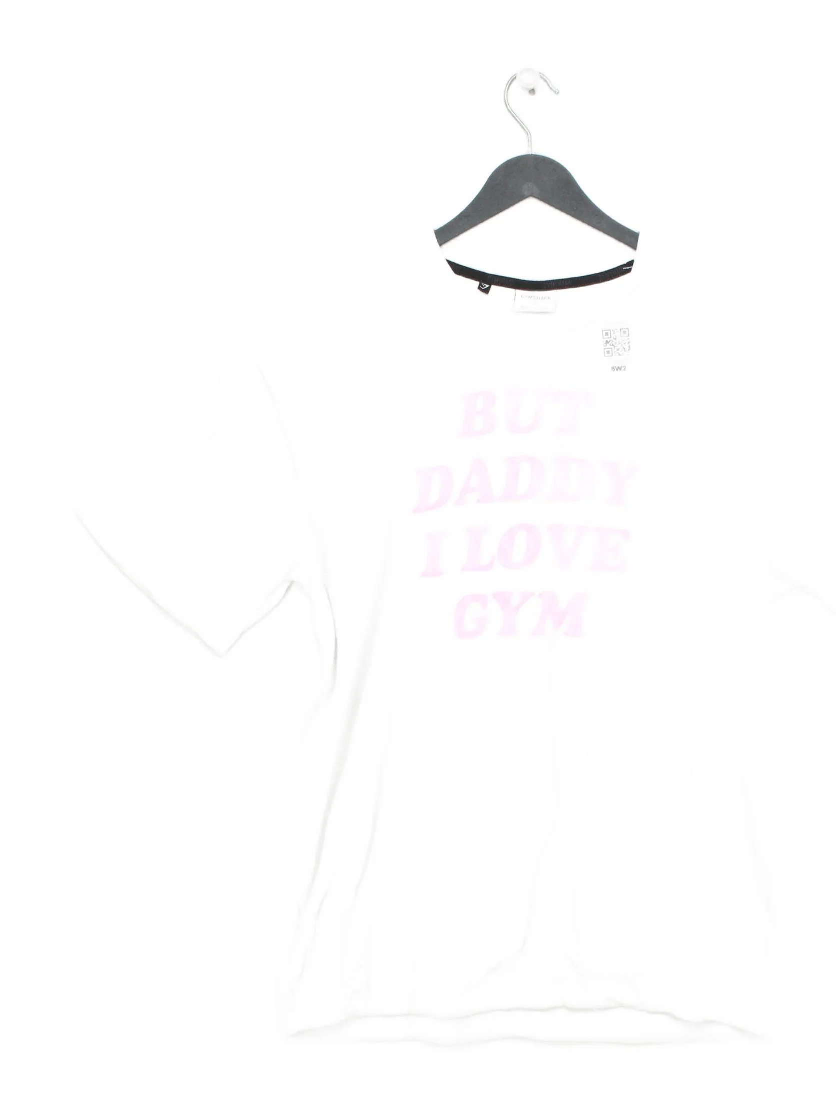 Gymshark Women's T-Shirt S White Graphic Cotton with Elastane Basic