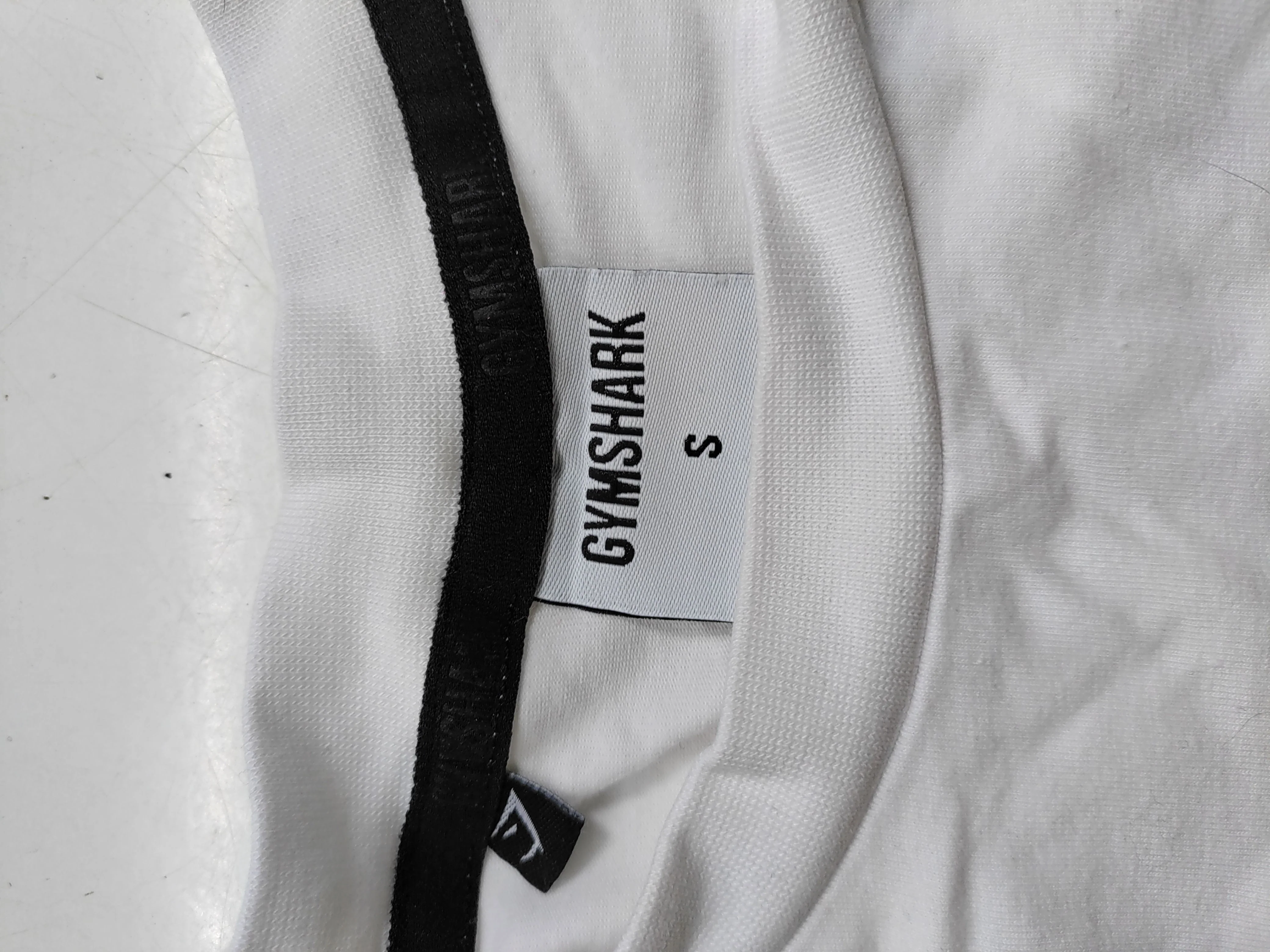 Gymshark Women's T-Shirt S White Graphic Cotton with Elastane Basic - Image 5
