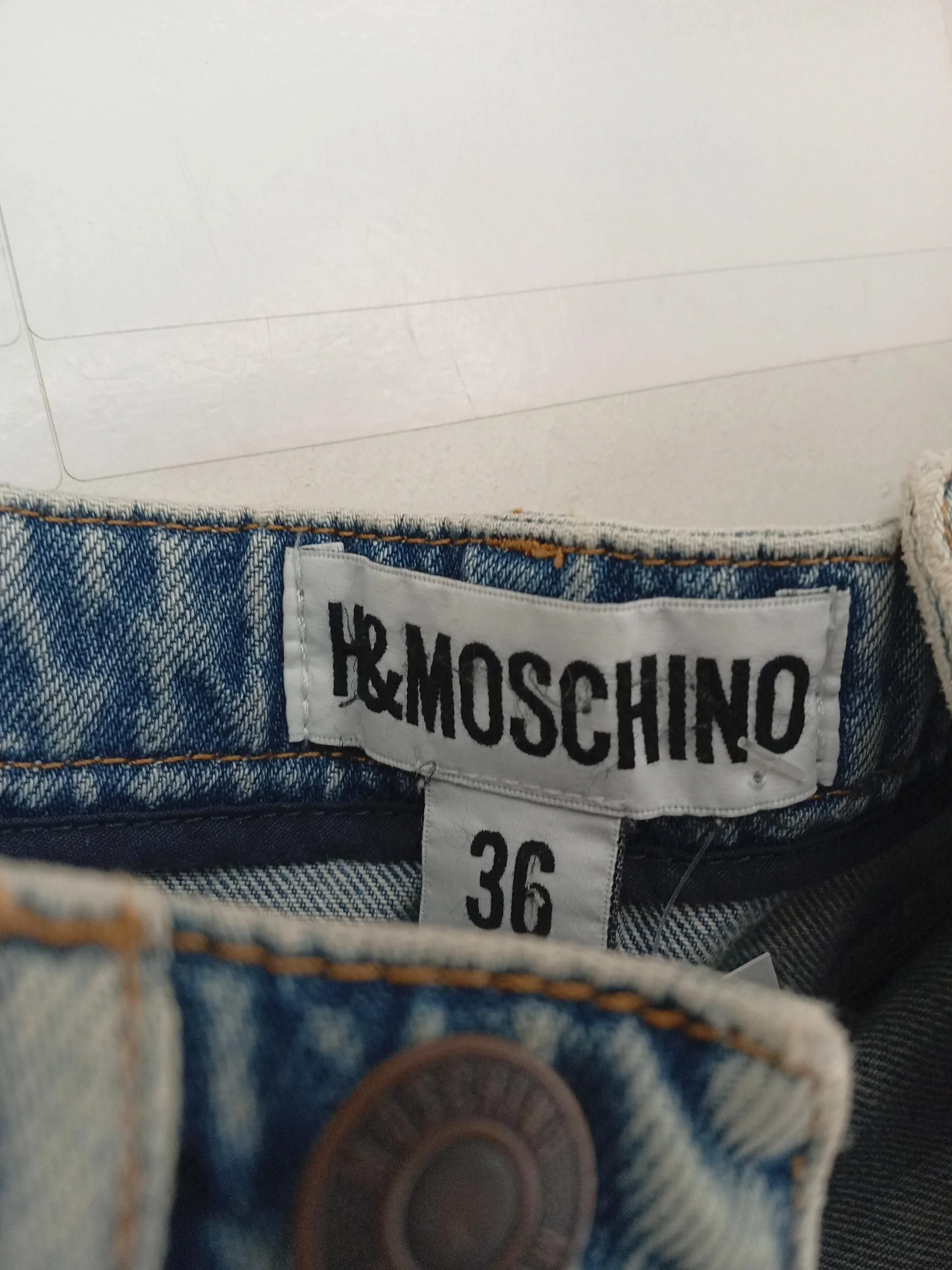 H&moschino Women's Top UK 8 Blue 100% Cotton Sleeveless Square Neck Cropped - Image 7