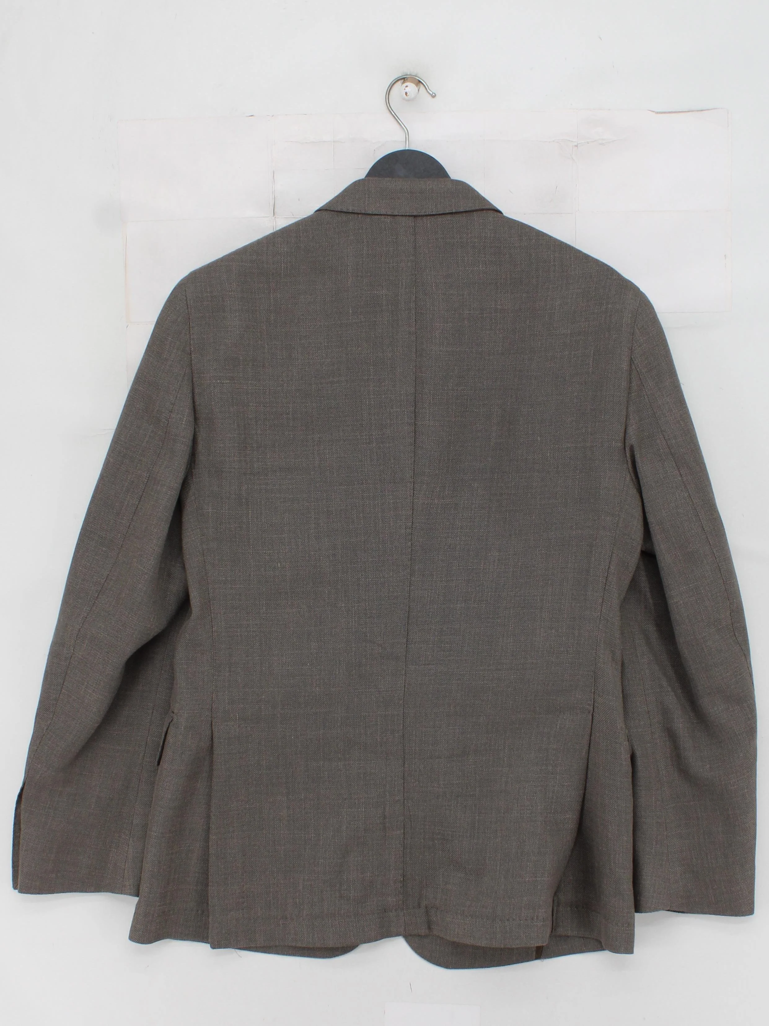 Hackett Men's Blazer Chest: 40 in Grey Wool with Silk, Linen Overcoat - Image 2
