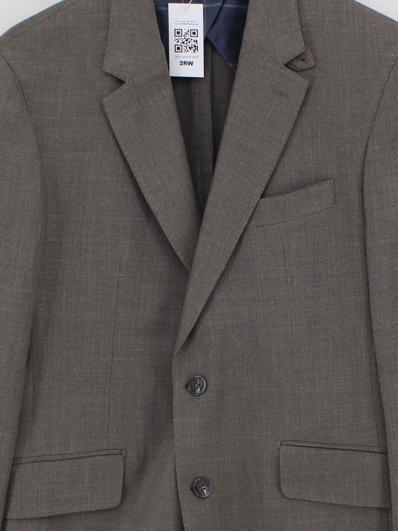 Hackett Men's Blazer Chest: 40 in Grey Wool with Silk, Linen Overcoat - Image 3