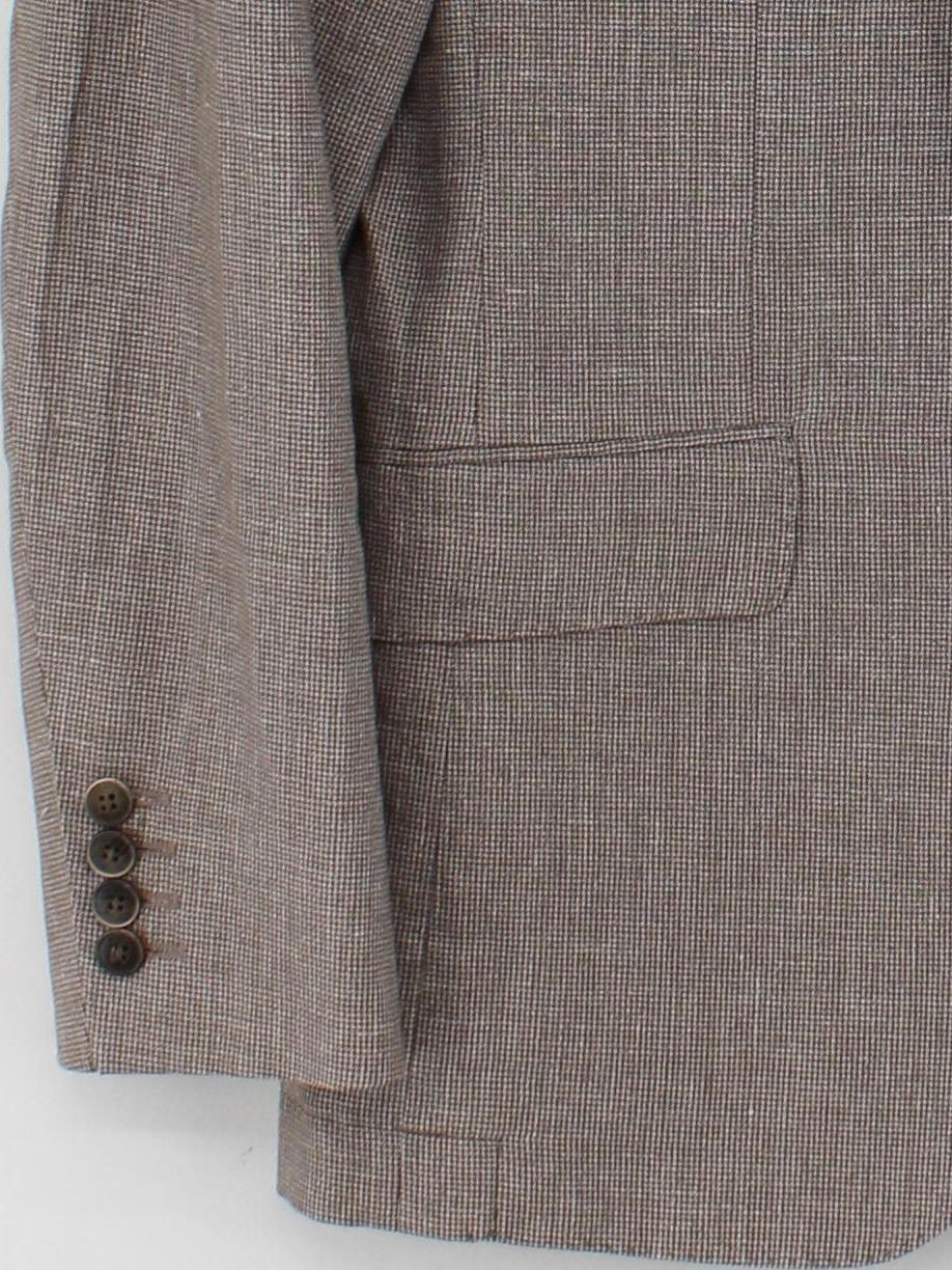 Hackett Men's Blazer Chest: 40 in Tan Linen with Wool, Cotton, Other Overcoat - Image 4