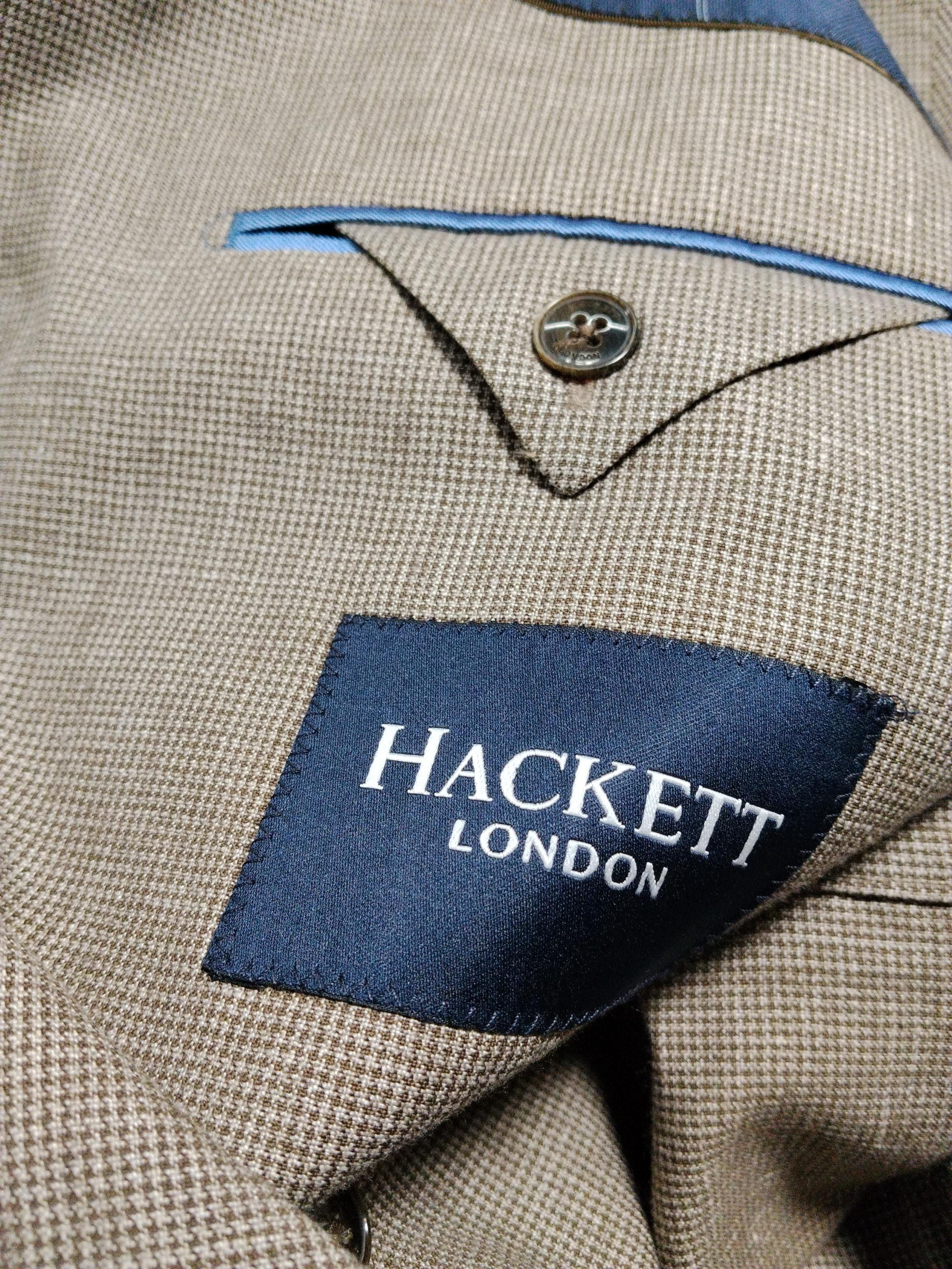 Hackett Men's Blazer Chest: 40 in Tan Linen with Wool, Cotton, Other Overcoat - Image 5