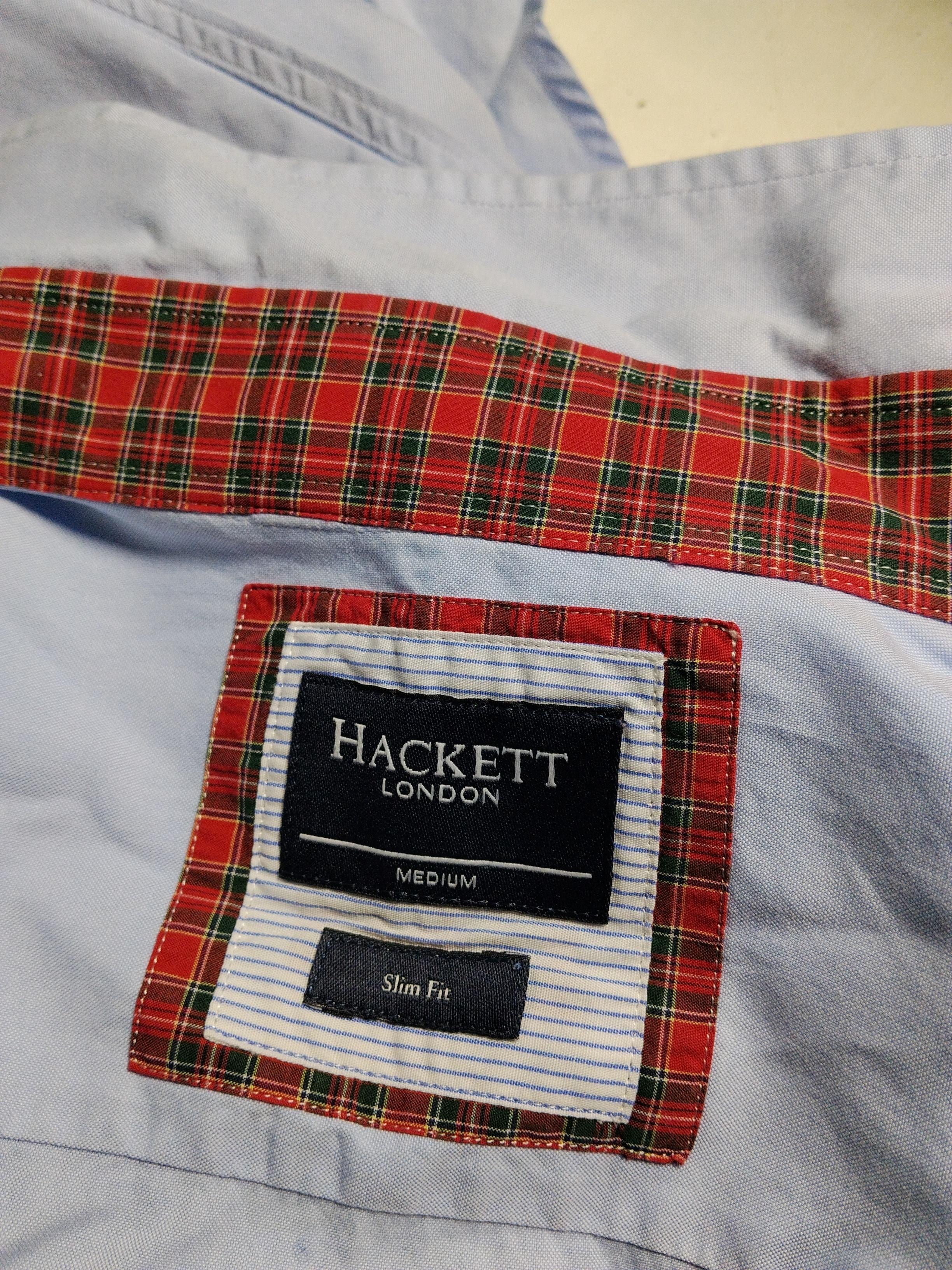 Hackett Men's Shirt M Blue Checkered 100% Cotton Basic - Image 5