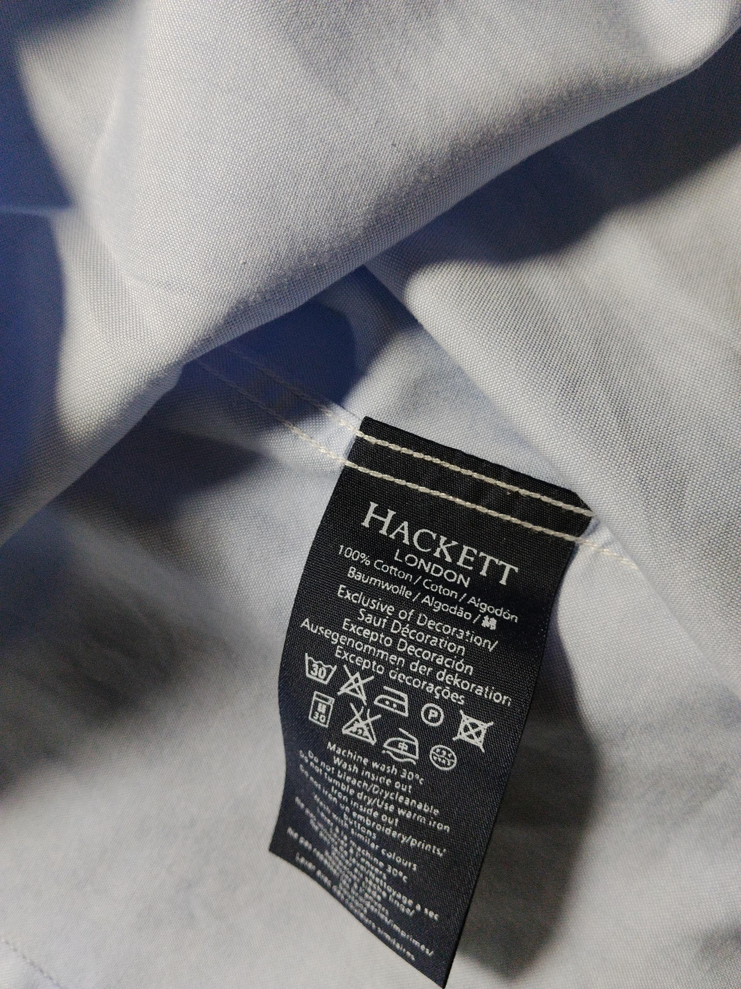 Hackett Men's Shirt M Blue Checkered 100% Cotton Basic - Image 6