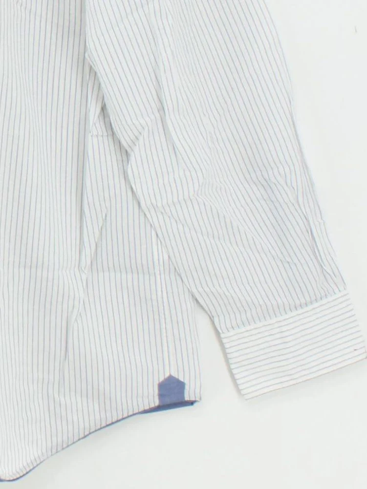 Hackett Men's Shirt XXL White Striped Cotton with Linen Basic New with tags - Image 4