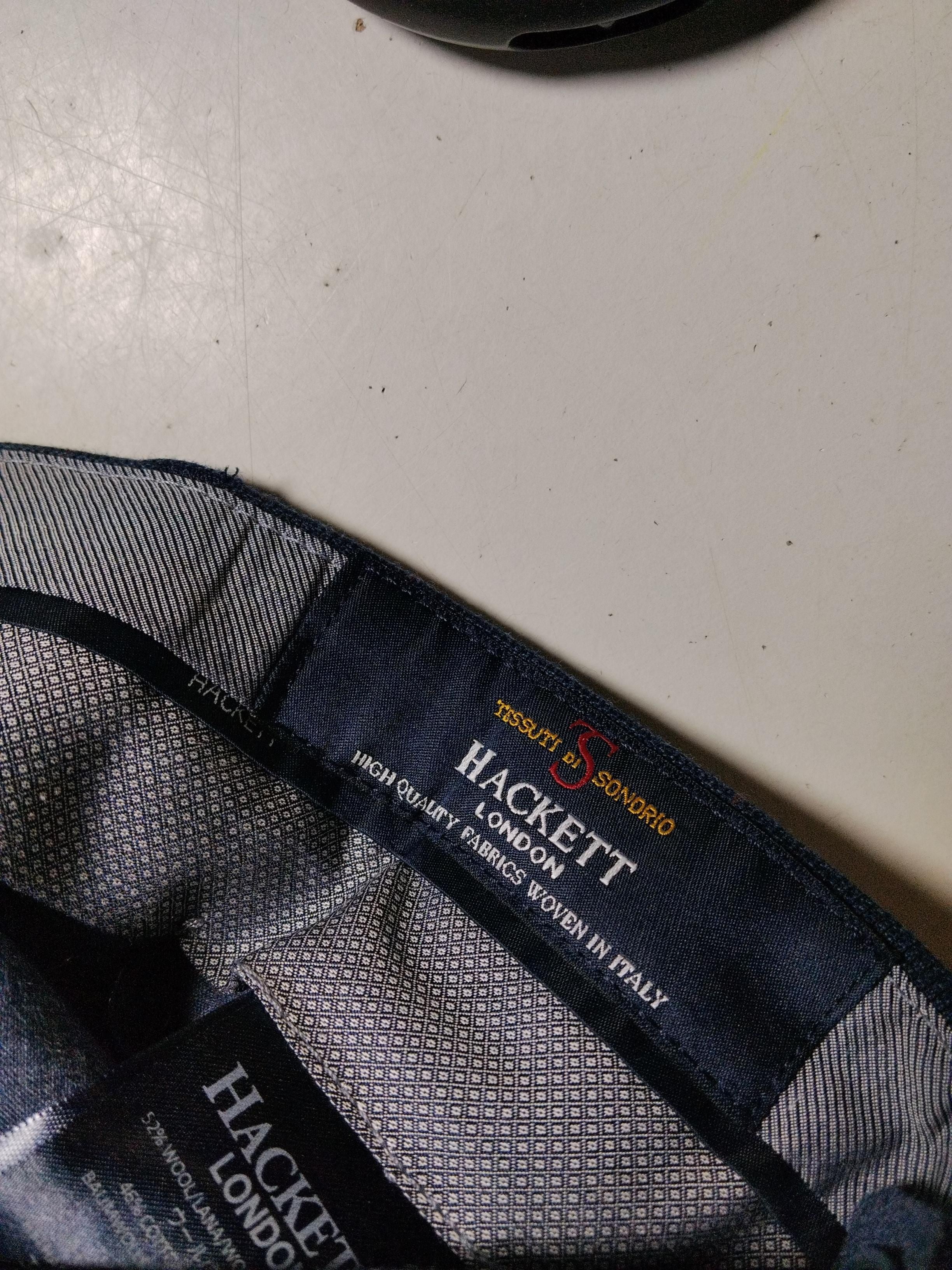 Hackett Men's Suit Trousers W 32 in Blue Wool with Cotton, Elastane Dress Pants - Image 5