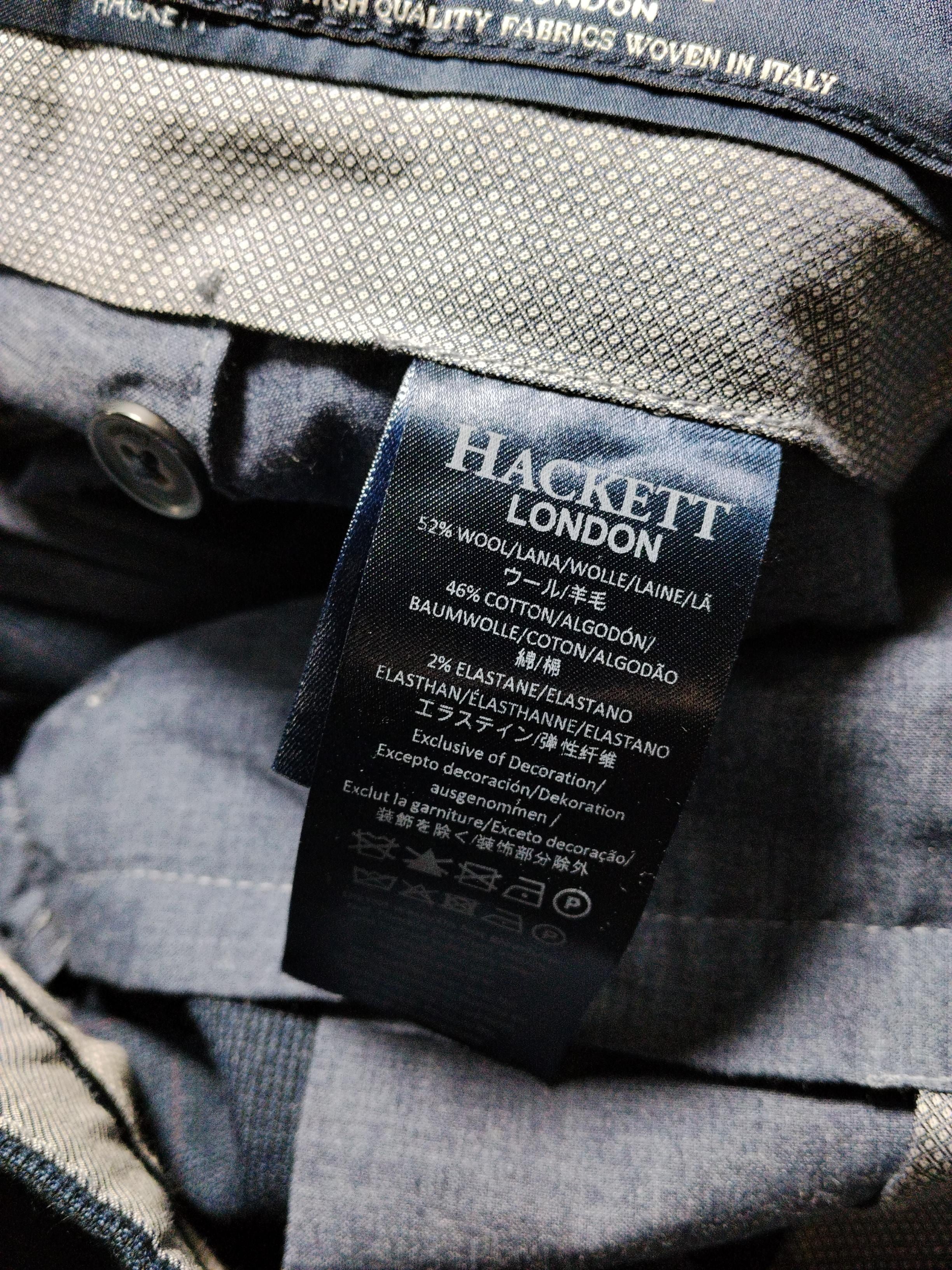 Hackett Men's Suit Trousers W 32 in Blue Wool with Cotton, Elastane Dress Pants - Image 6