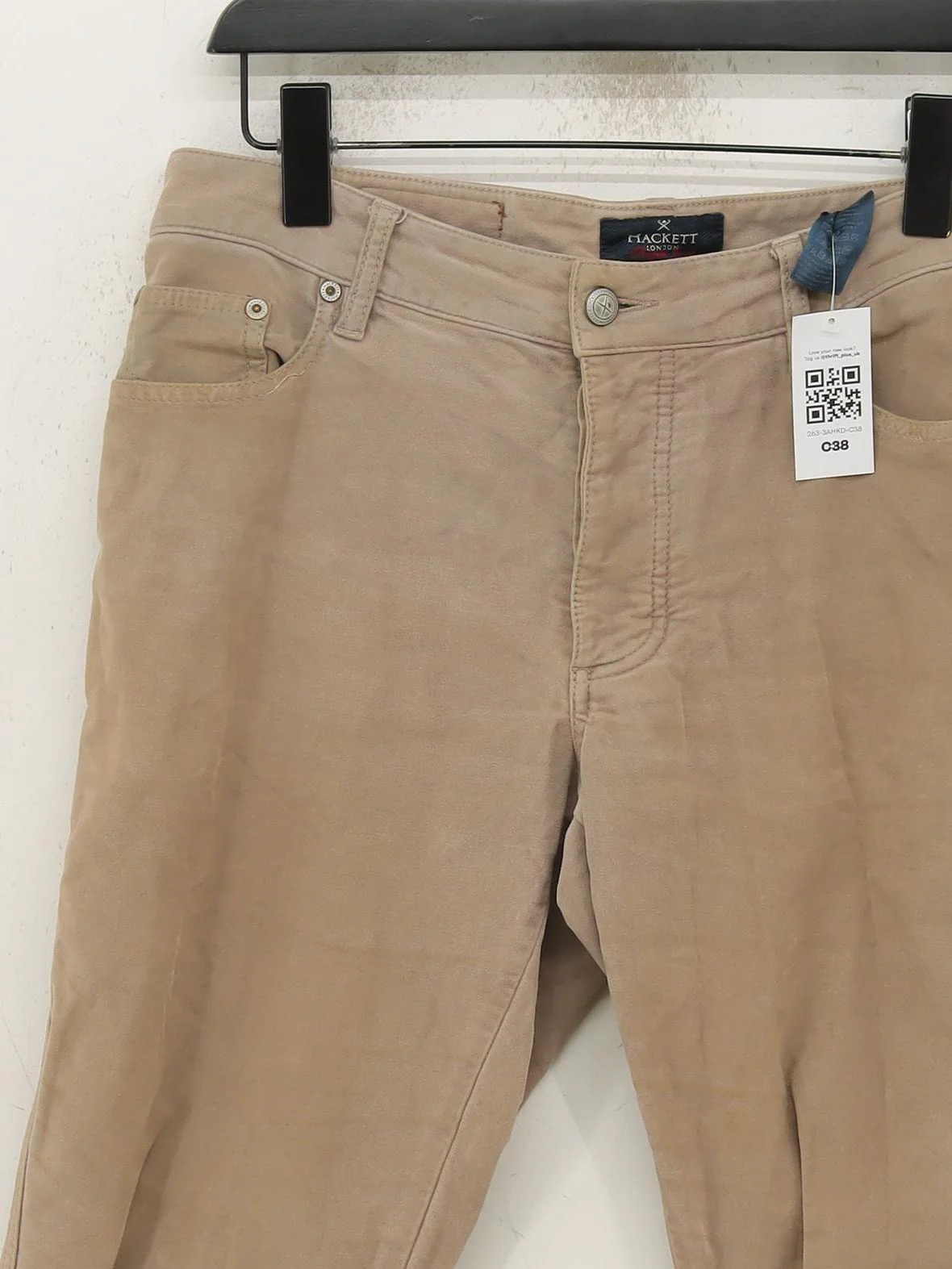 Hackett Men's Trousers W 30 in Tan Cotton with Elastane Straight Chino - Image 3