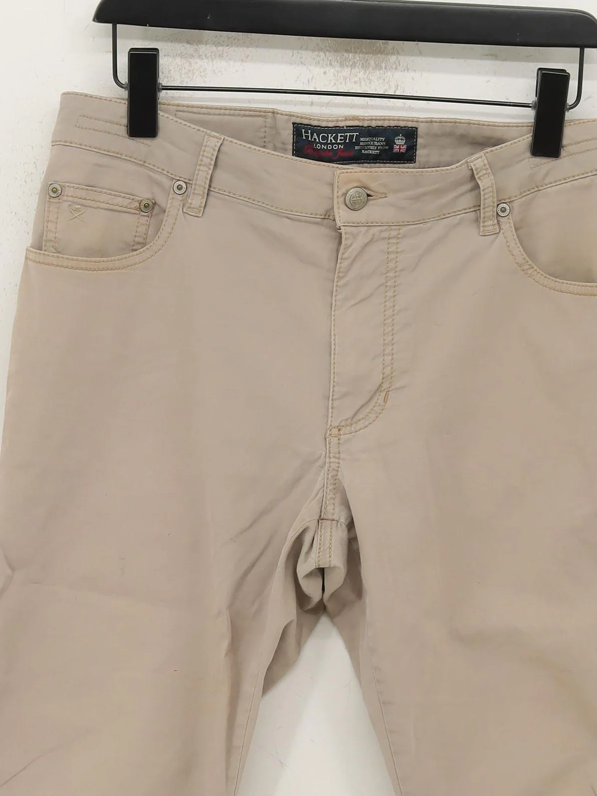 Hackett Men's Trousers W 32 in Tan Cotton with Elastane Straight Chino - Image 3