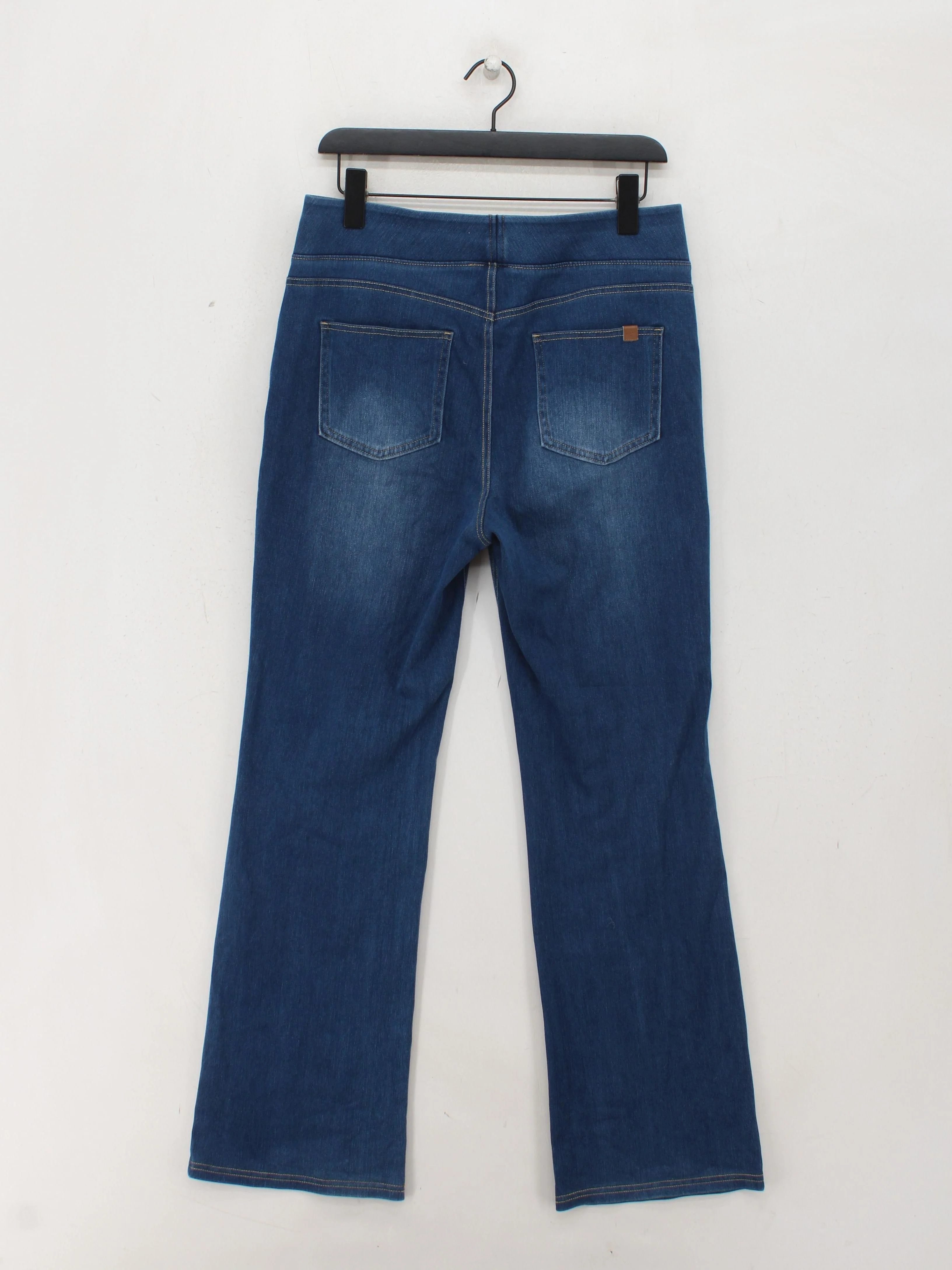 Halara Women's Jeans L Blue Cotton with Polyester, Elastane Flared - Image 2