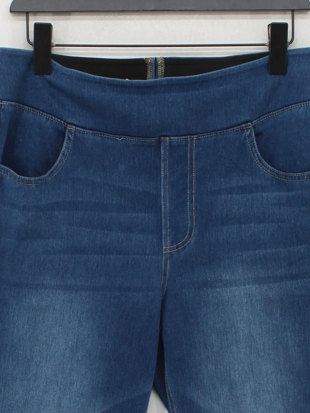 Halara Women's Jeans L Blue Cotton with Polyester, Elastane Flared - Image 3