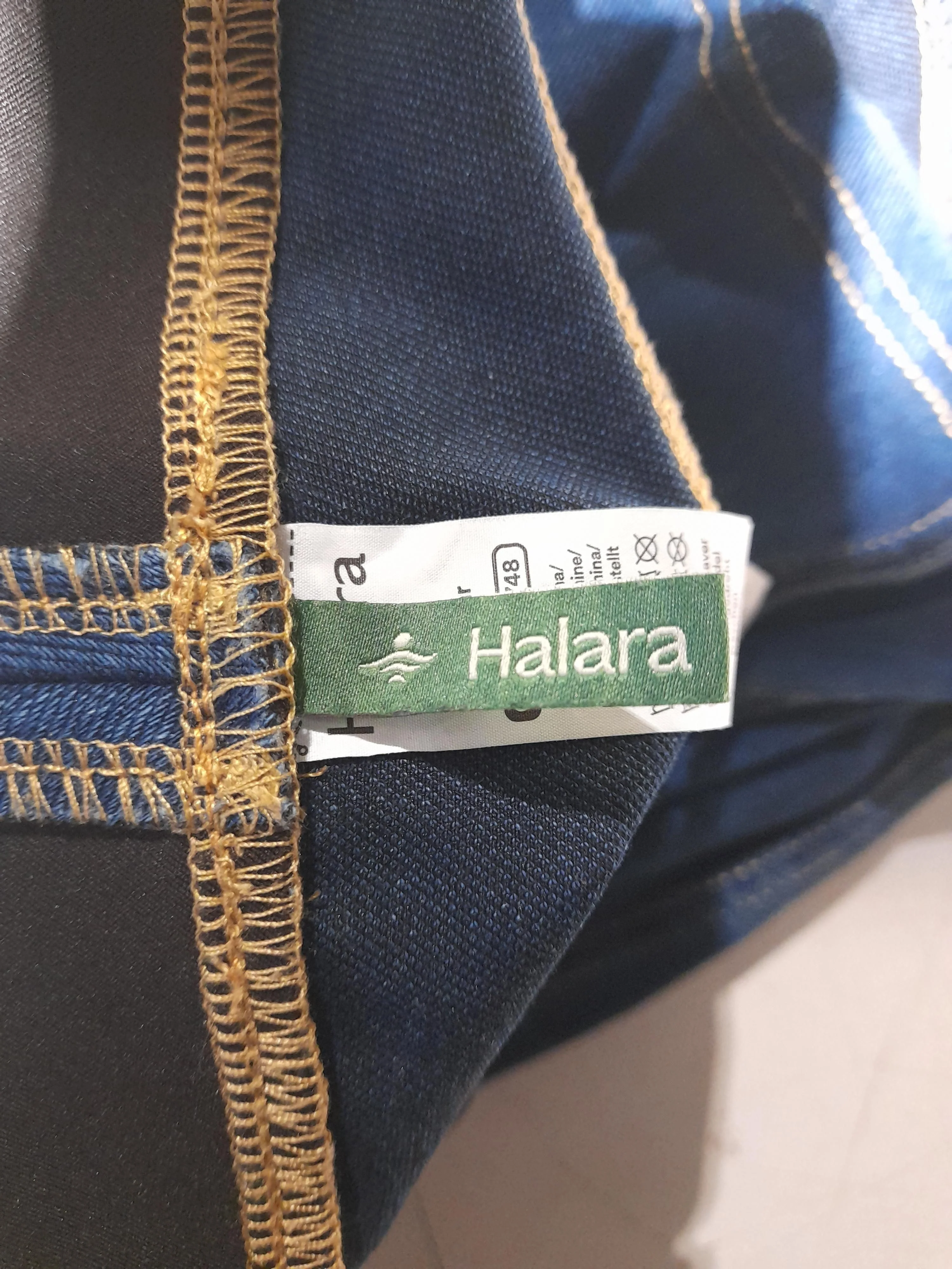 Halara Women's Jeans L Blue Cotton with Polyester, Elastane Flared - Image 5