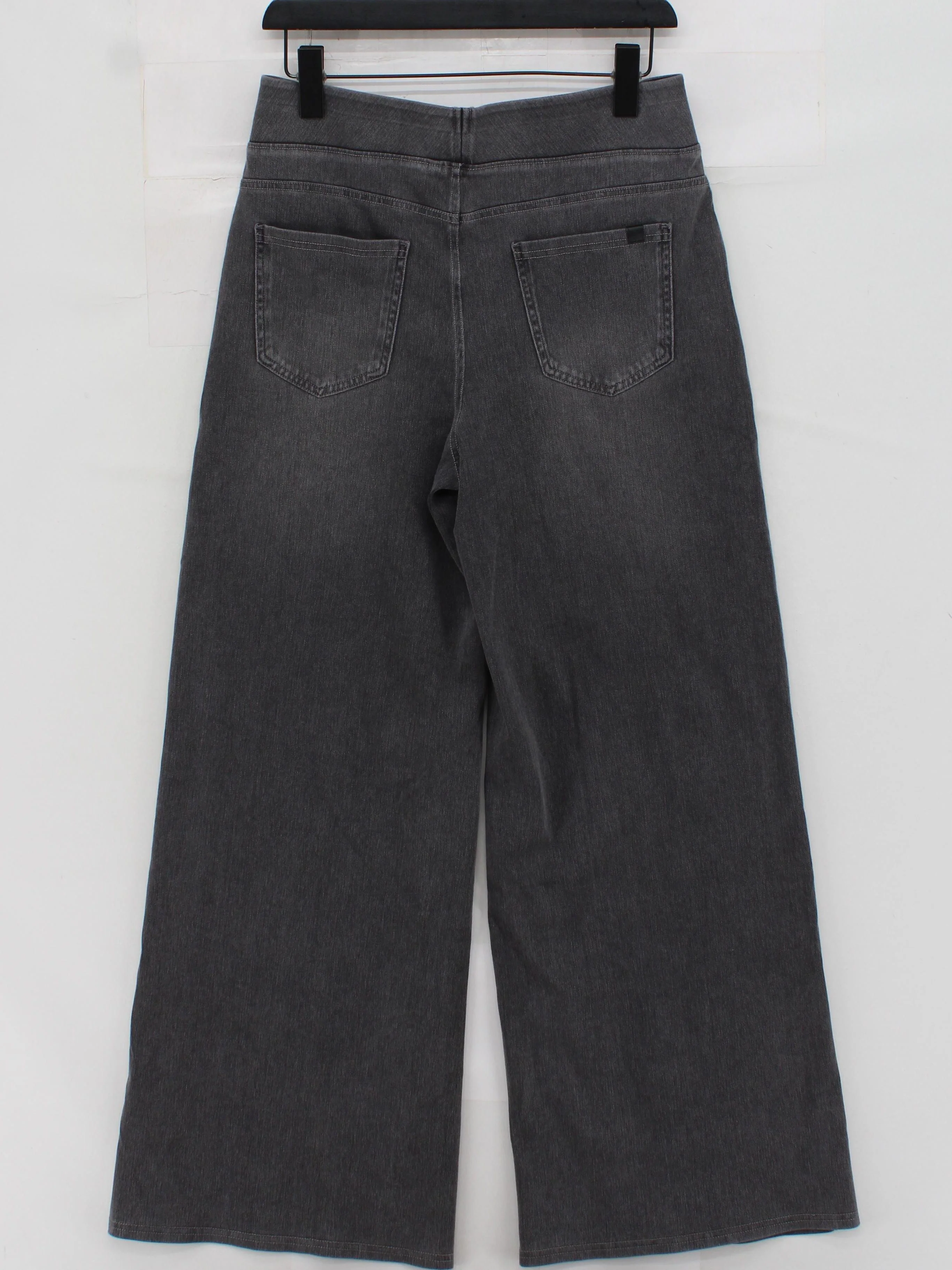 Halara Women's Jeans L Grey Cotton with Polyester, Elastane Wide-Leg - Image 2