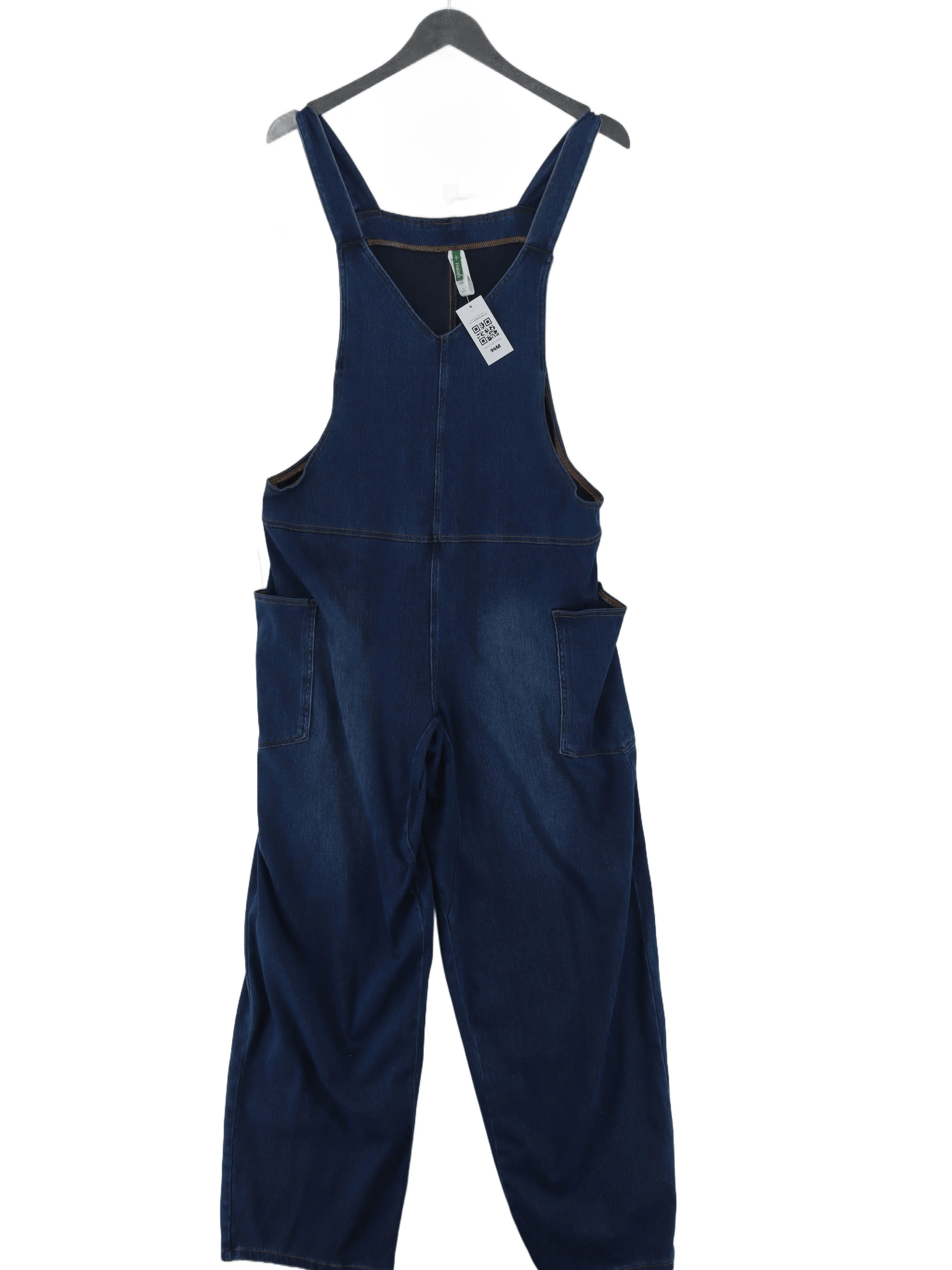 Halara Women's Jumpsuit L Blue Cotton with Polyester, Elastane Wide-Leg Jumpsuit