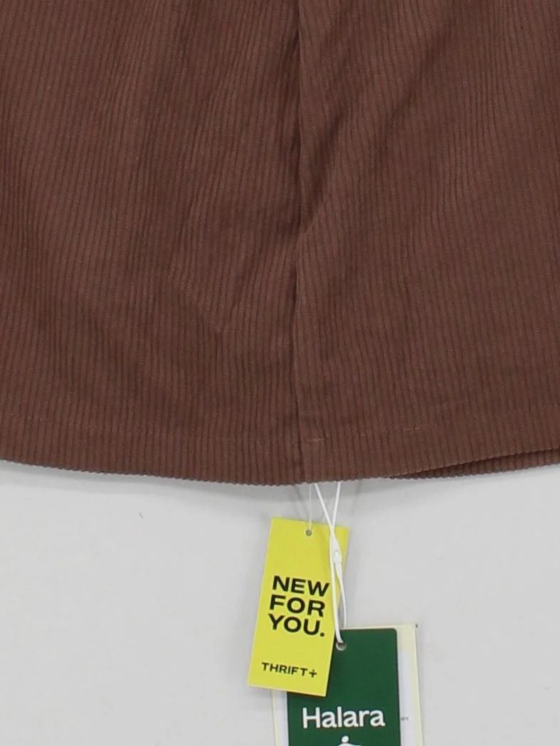 Halara Women's Mini Skirt L Brown Polyester with Nylon, Elastane Short Mini - Image 4