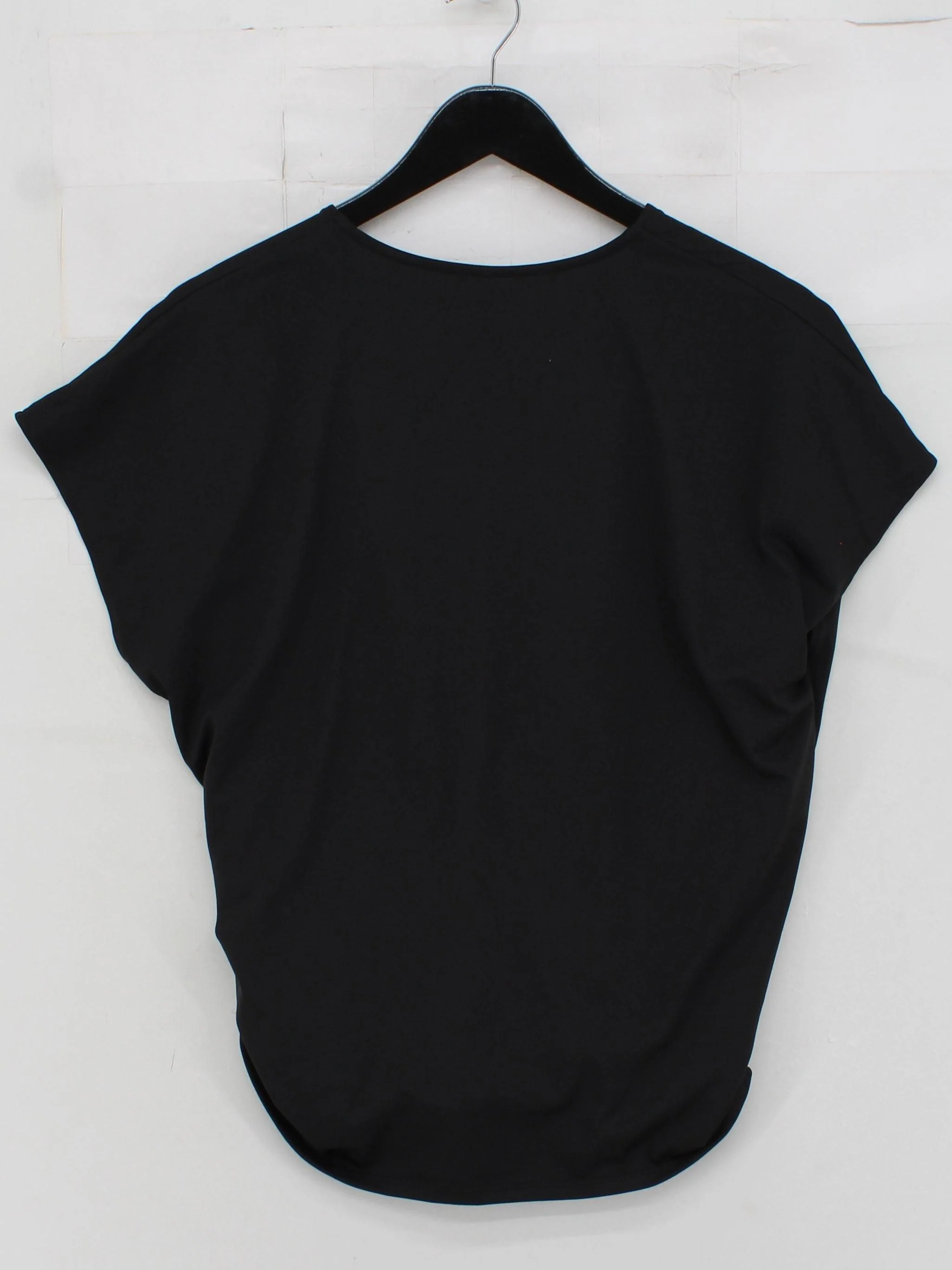 Halara Women's Top L Black Polyester with Elastane Short Sleeve V-Neck Basic - Image 2