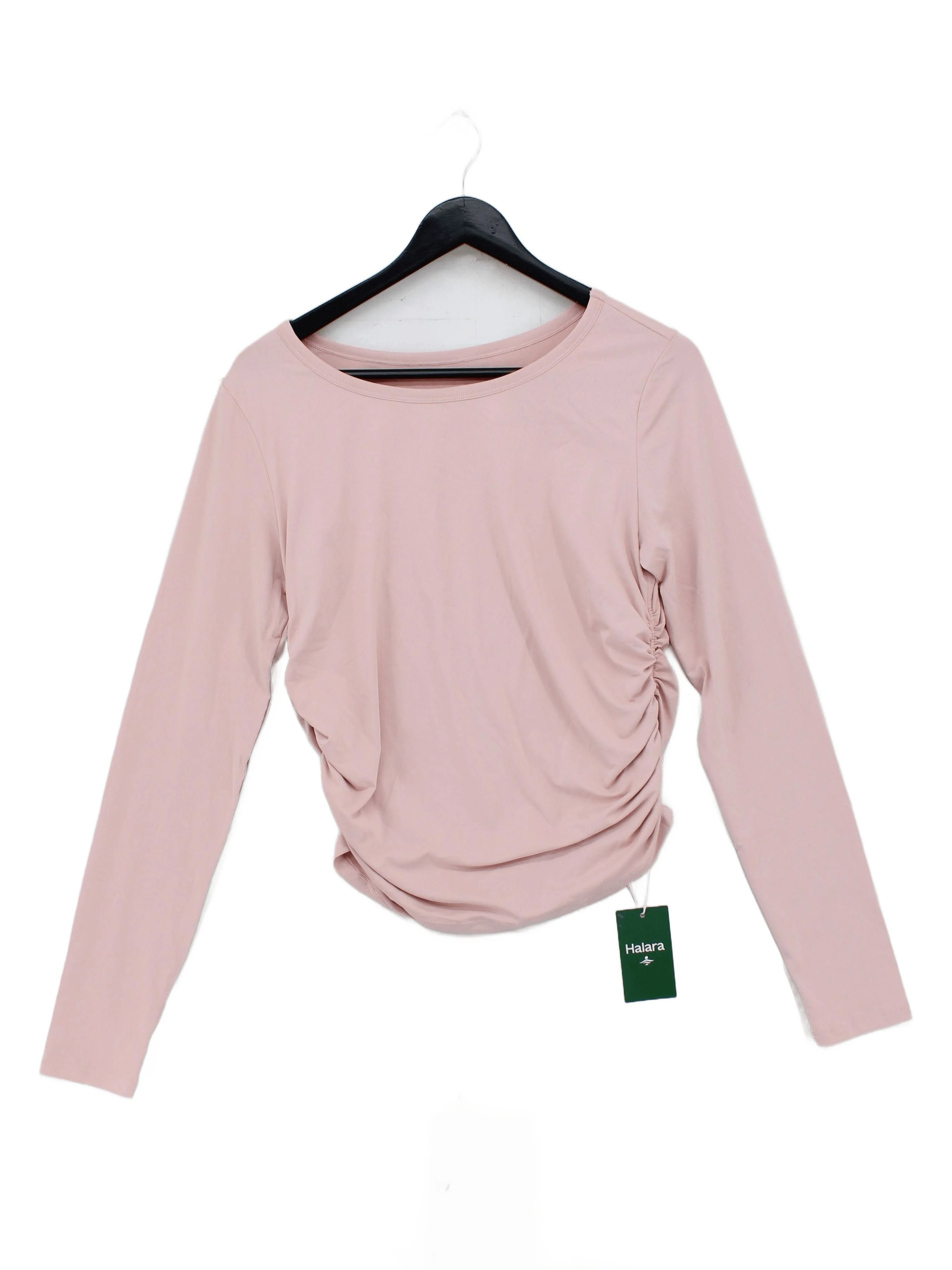Halara Women's Top L Pink Polyester with Elastane Long Sleeve Round Neck Basic