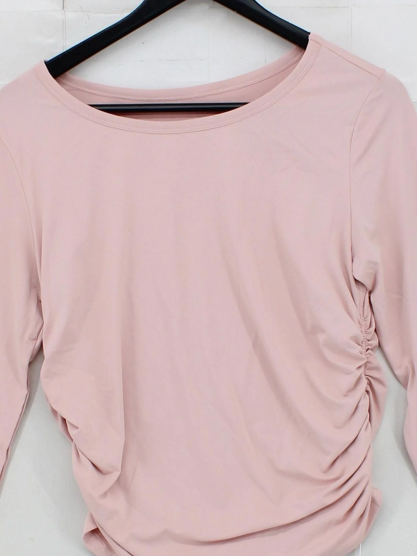 Halara Women's Top L Pink Polyester with Elastane Long Sleeve Round Neck Basic - Image 3