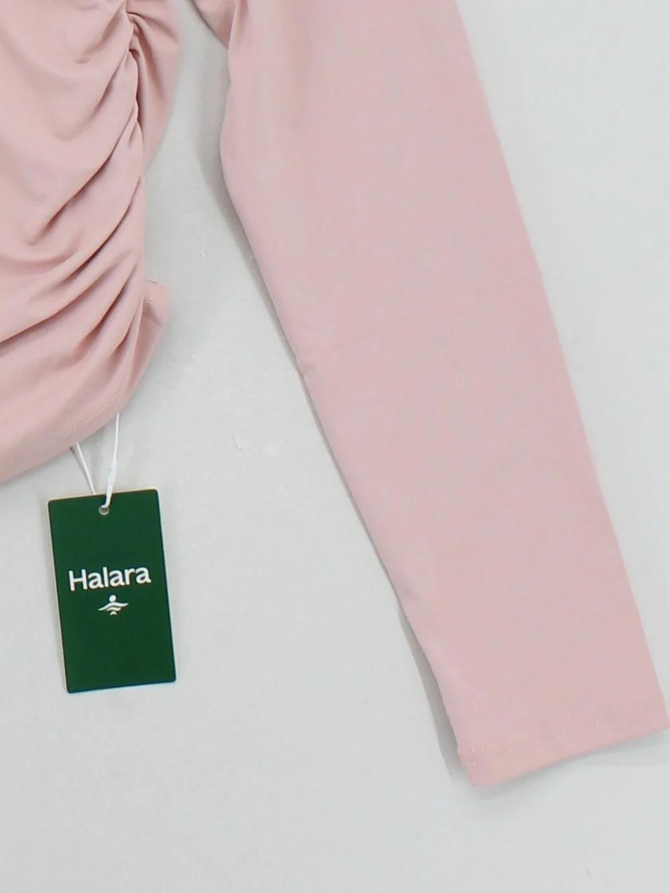 Halara Women's Top L Pink Polyester with Elastane Long Sleeve Round Neck Basic - Image 4