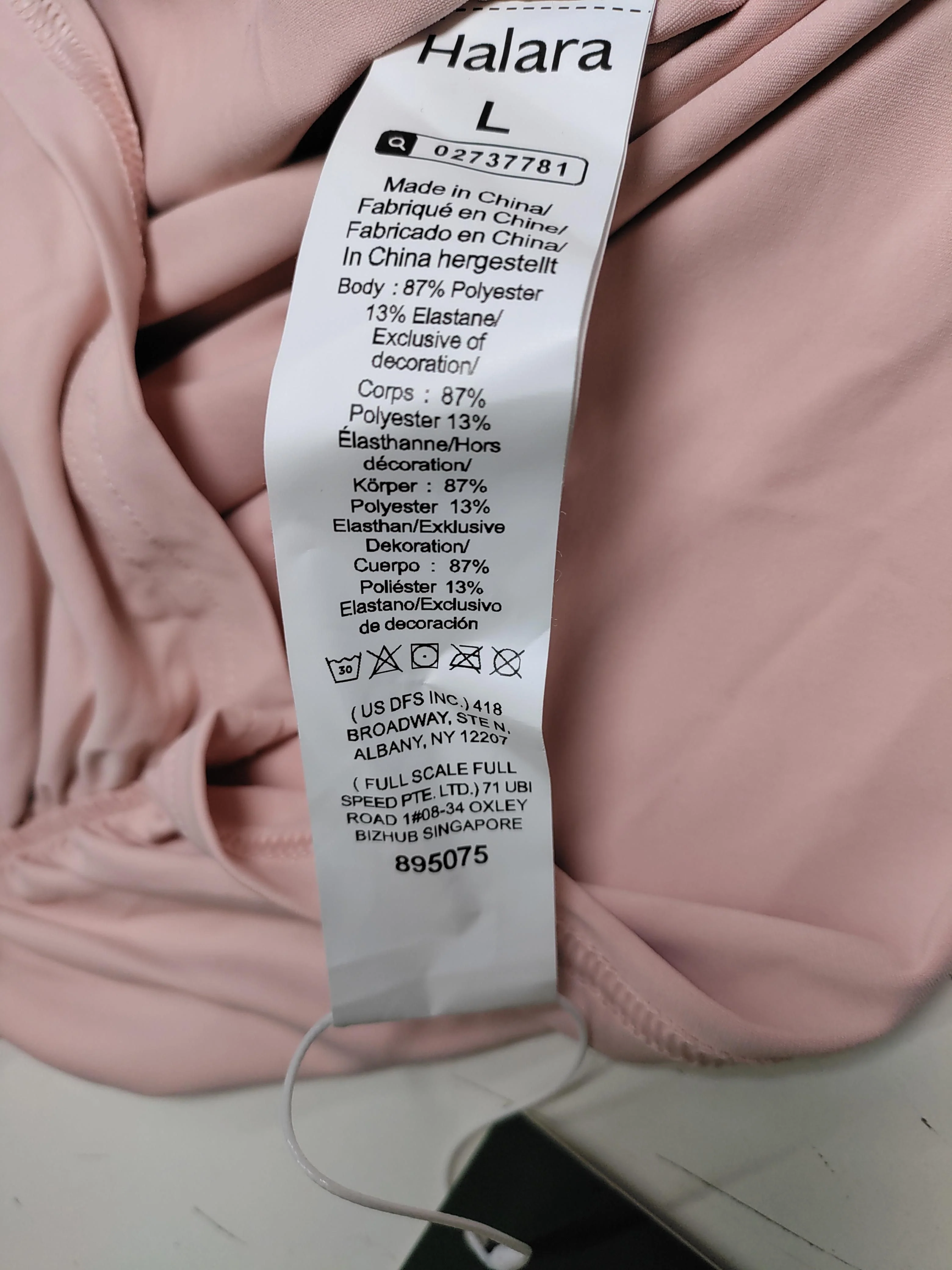 Halara Women's Top L Pink Polyester with Elastane Long Sleeve Round Neck Basic - Image 6